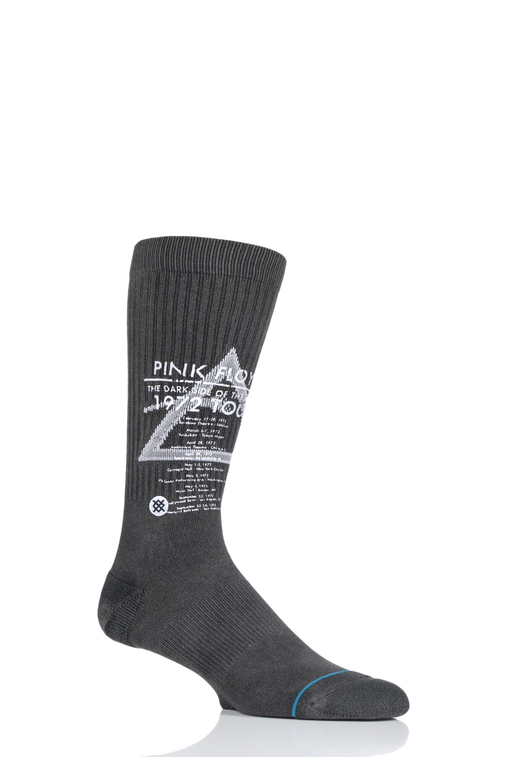 Image of 1 Pair Black Pink Floyd 1972 Tour Cotton Socks Men's 8.5-11.5 Mens - Stance
