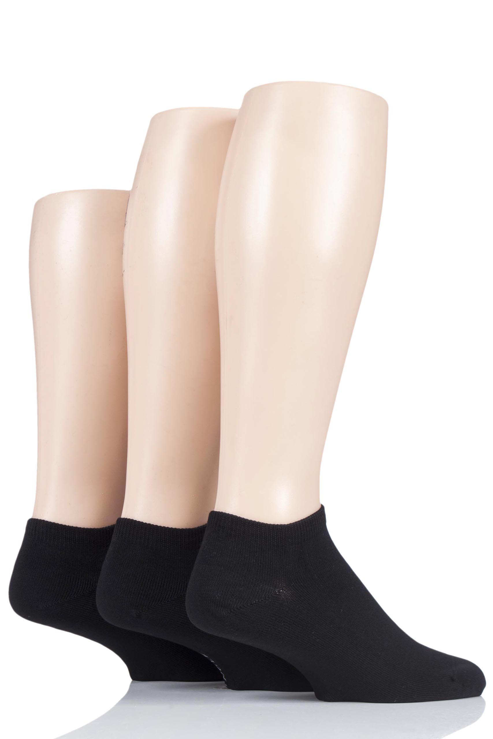 Image of 3 Pair Black Black Label Bamboo Trainer Socks Men's 7-11 Mens - Pringle