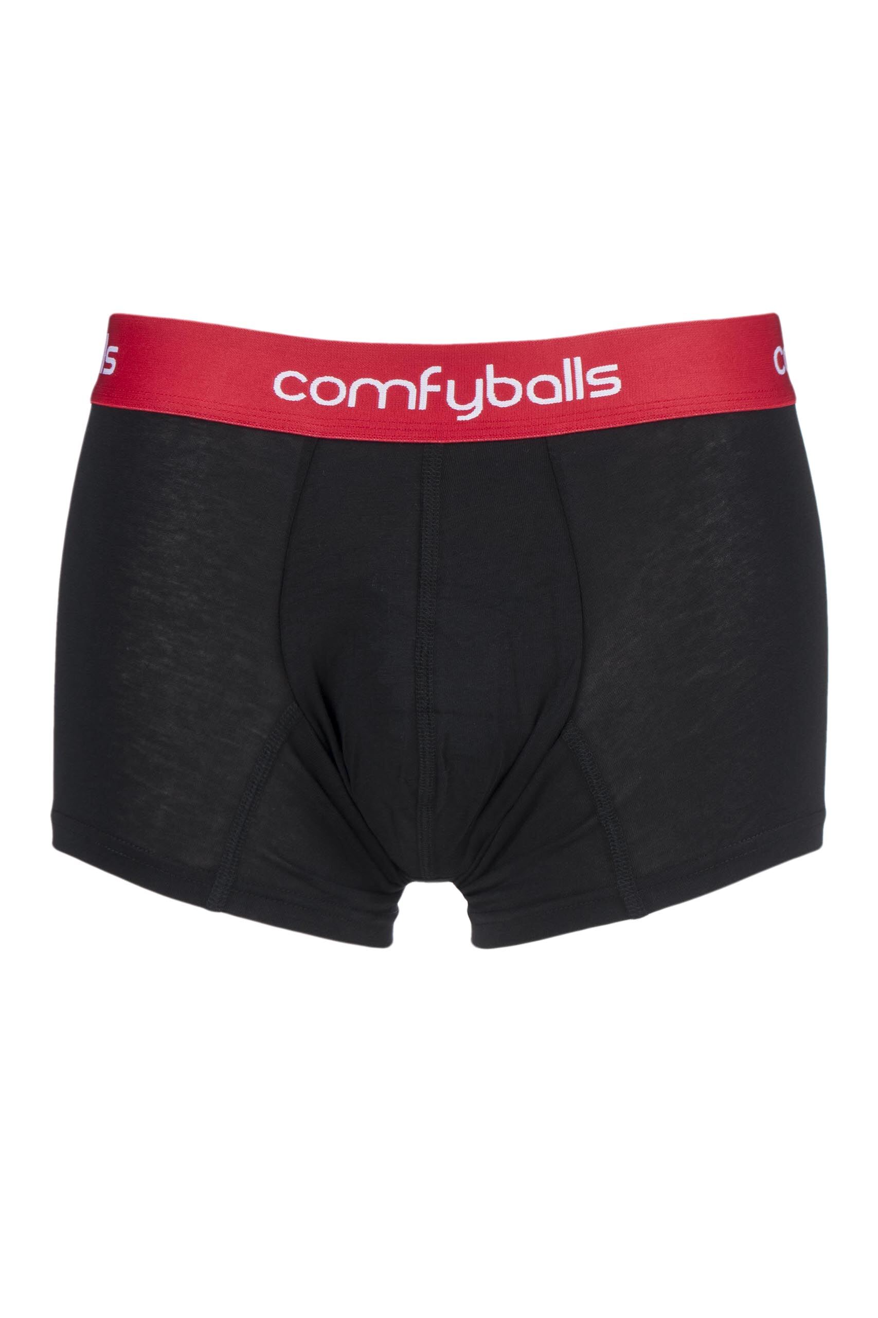 Image of 1 Pair Black Regular Cotton Boxer Shorts Men's XX-Large - Comfyballs