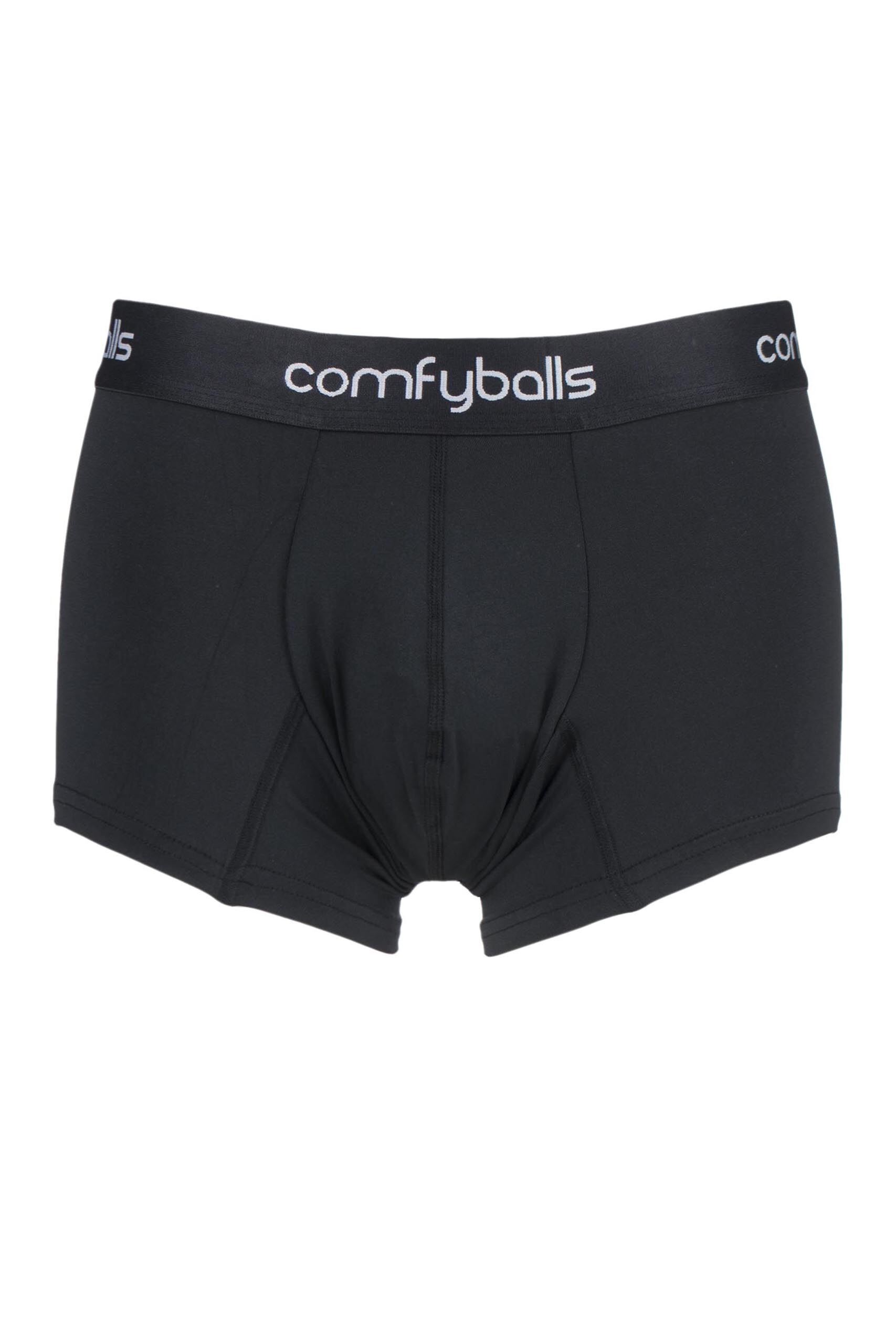 Image of 1 Pair Black Regular Sports Performance Boxer Shorts Men's XXX-Large - Comfyballs