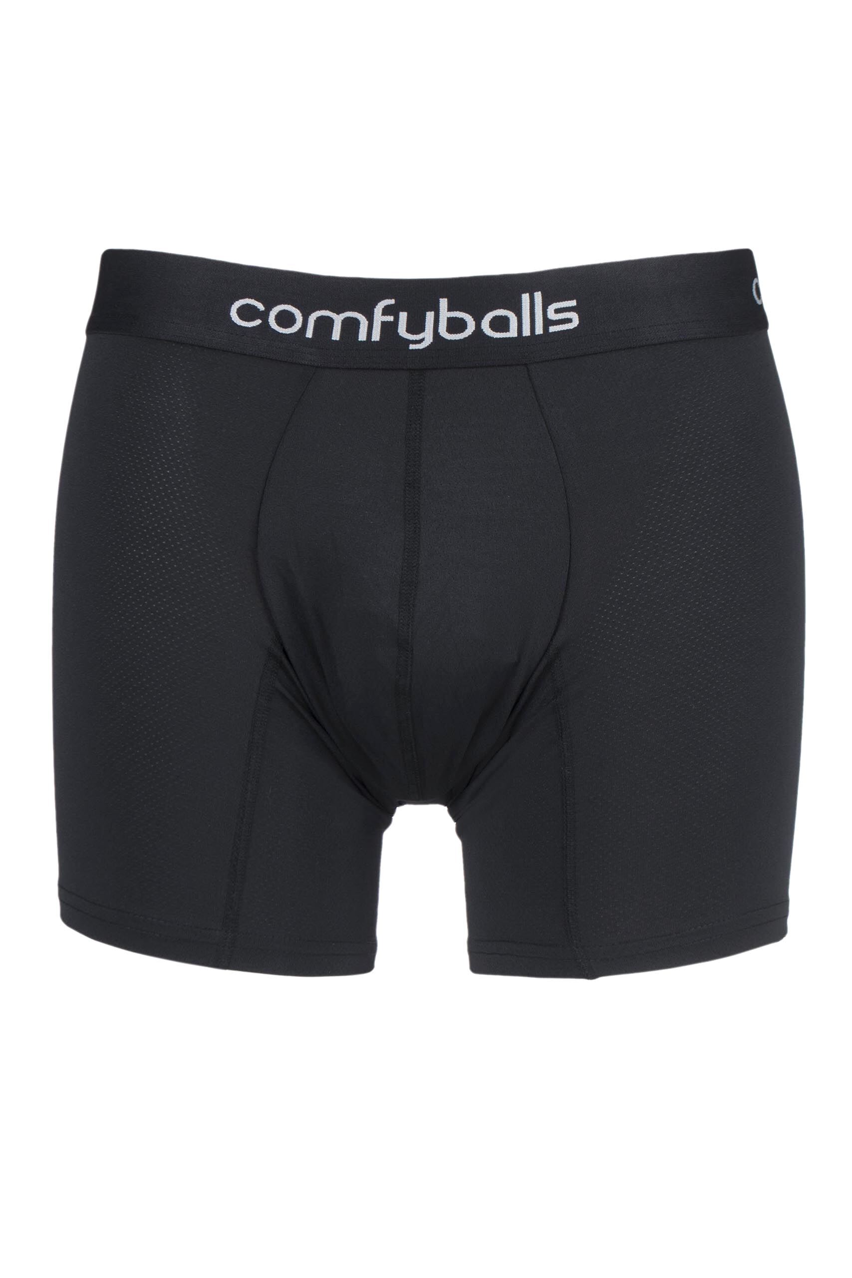 Image of 1 Pair Black Superlight Lightweight Sports Performance Boxer Shorts Men's Large - Comfyballs