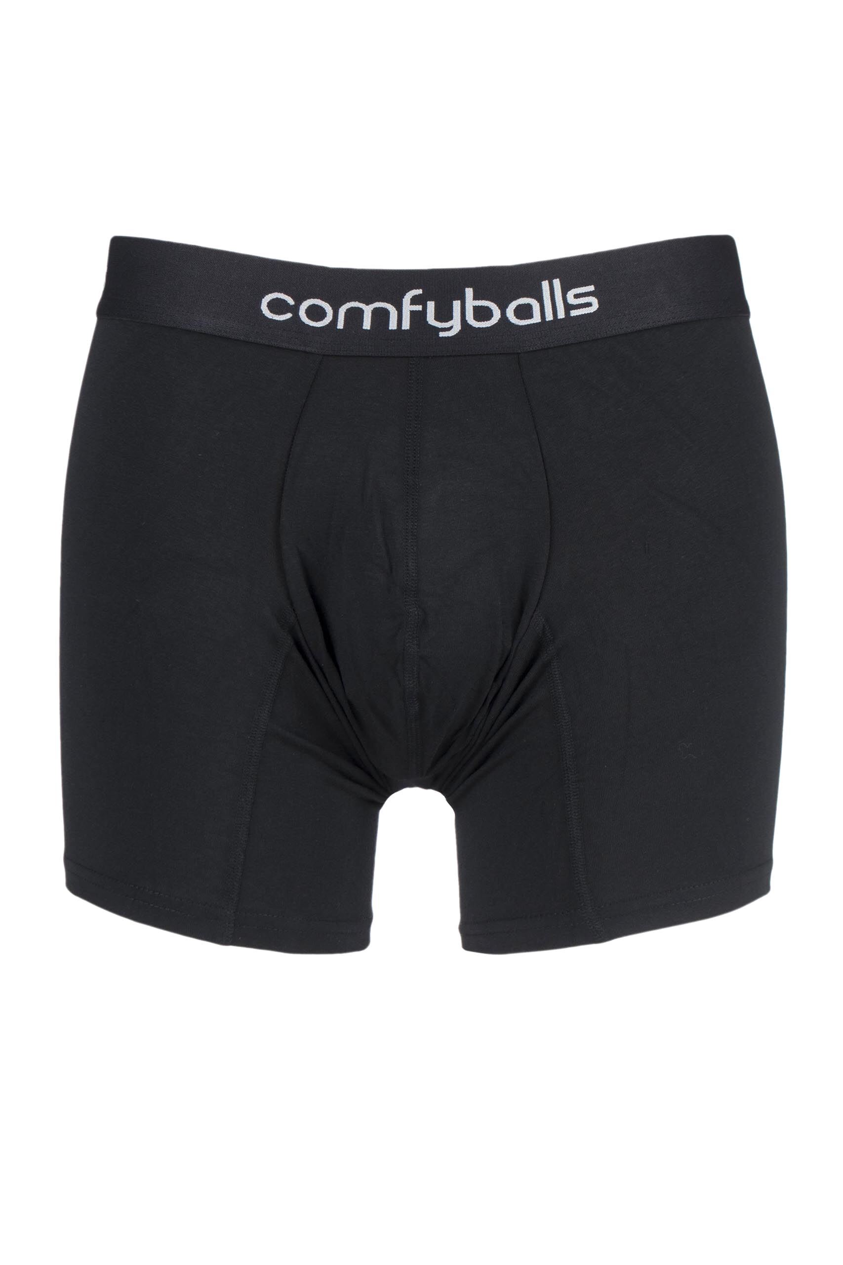 Image of 1 Pair Black Wood Modal Boxer Shorts Men's Large - Comfyballs