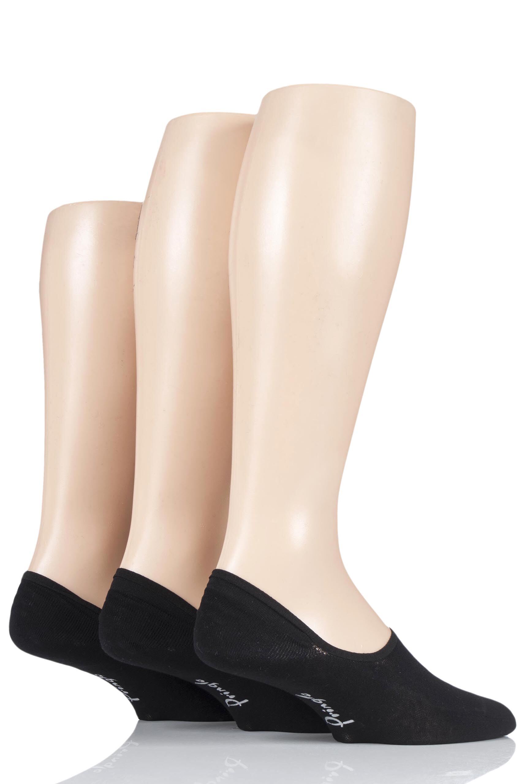 Image of 3 Pair Black Gourock Cotton Shoe Liners Men's 7-11 Mens - Pringle