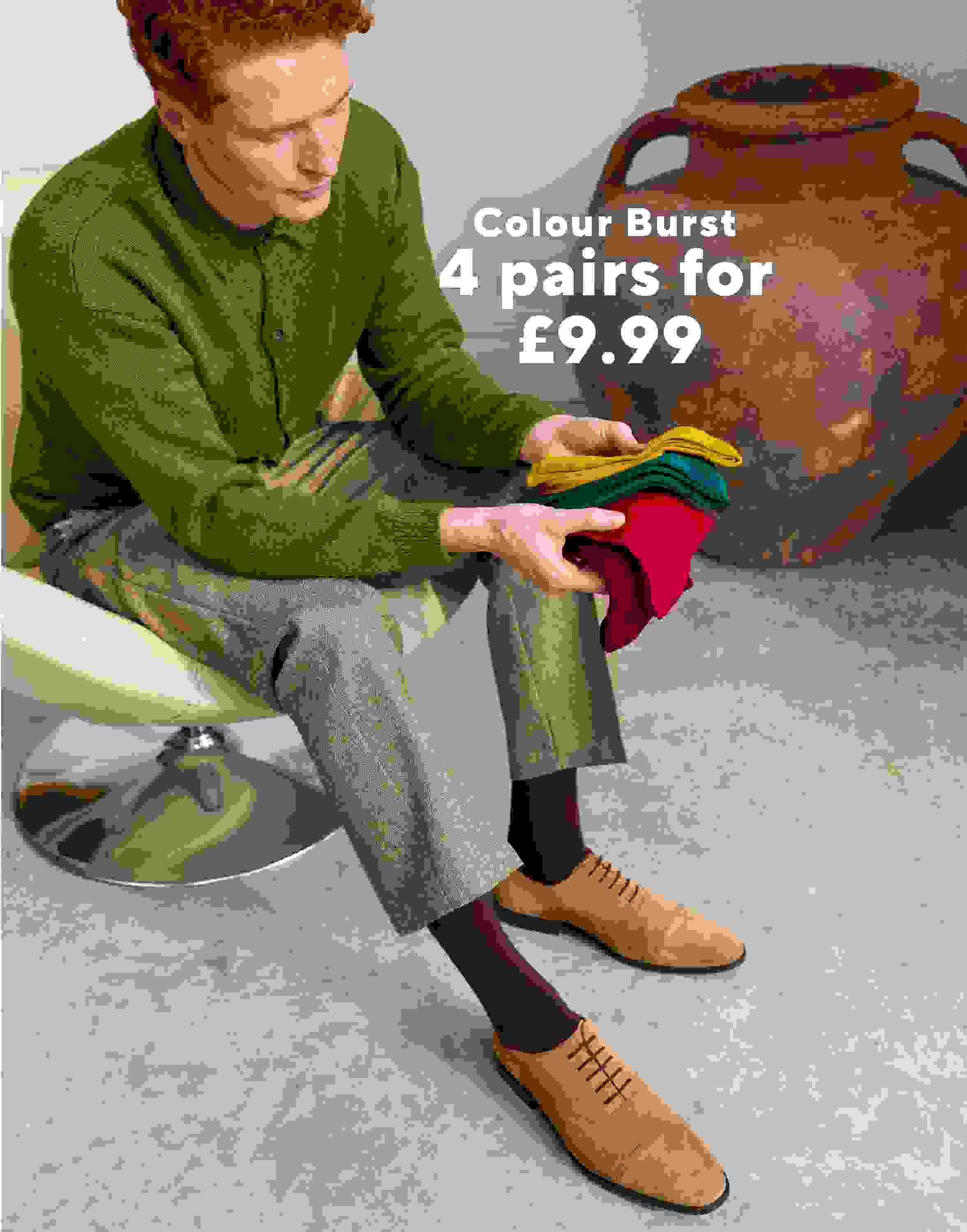 Men's Colour Burst Bamboo Socks at SOCKSHOP