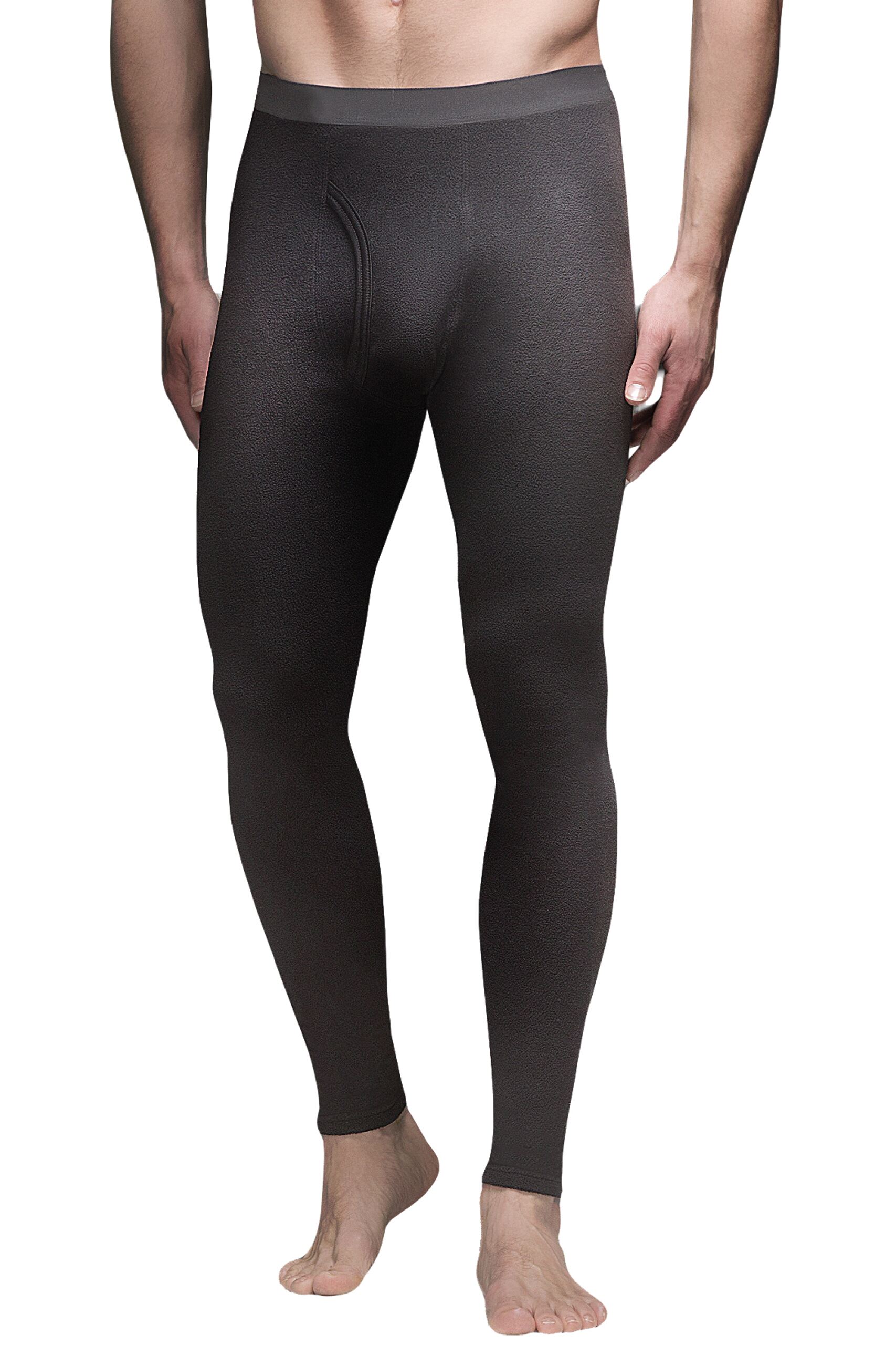 Image of 1 Pack Black Microfleece Base Layer Bottoms Men's Extra Large - Heat Holders