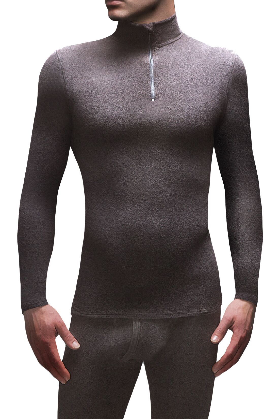 Image of 1 Pack Black Microfleece Base Layer Long Sleeved Top Men's Medium - Heat Holders