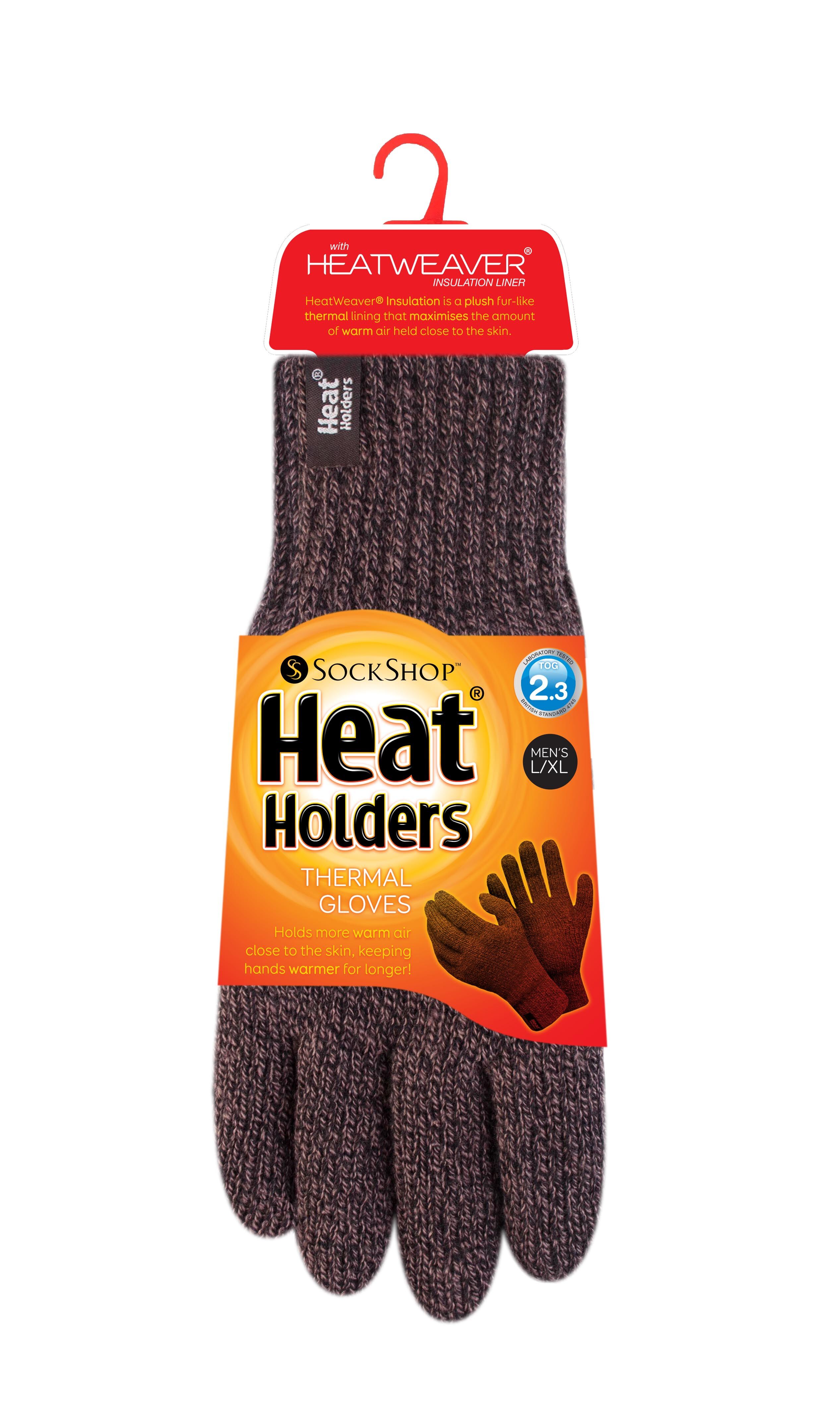 Mens Heat Holders Contrast Thermal Gloves from