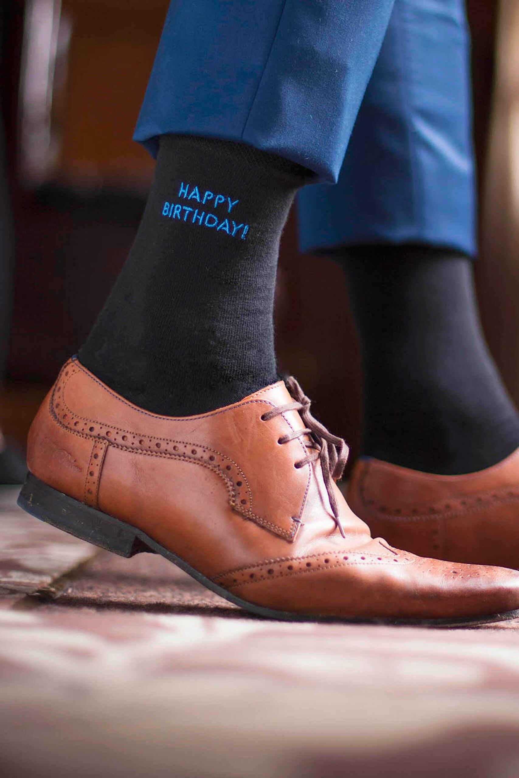 Mens 1 Pair SockShop Individual Celebrations Embroidered Socks - 10 To Choose From