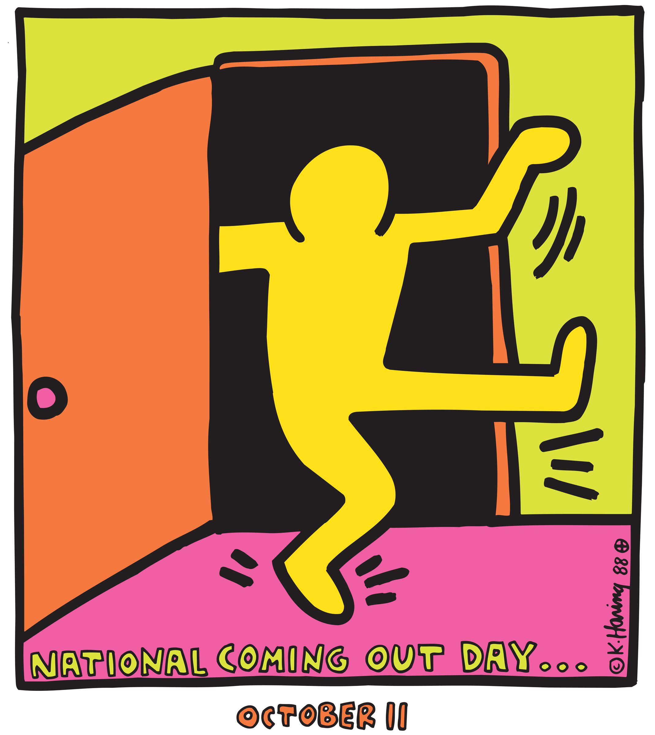 National Coming Out Day Logo designed by Keith Haring - from elm.org