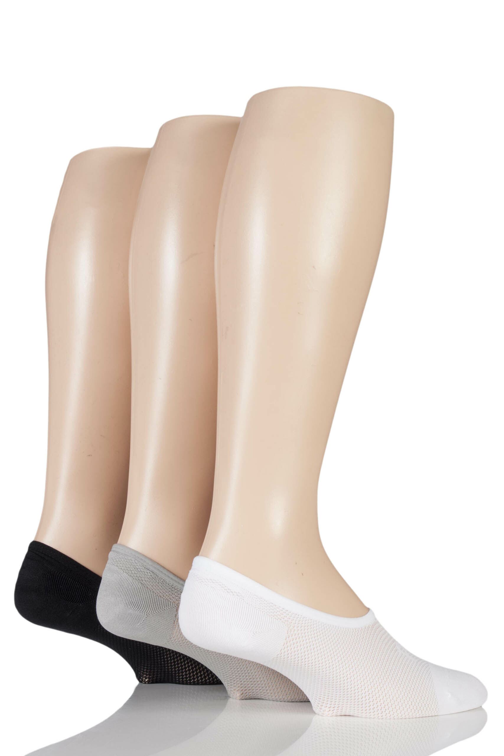 Image of 3 Pair Black / White / Grey Greenlock Shoe Liners Men's 7-11 Mens - Pringle