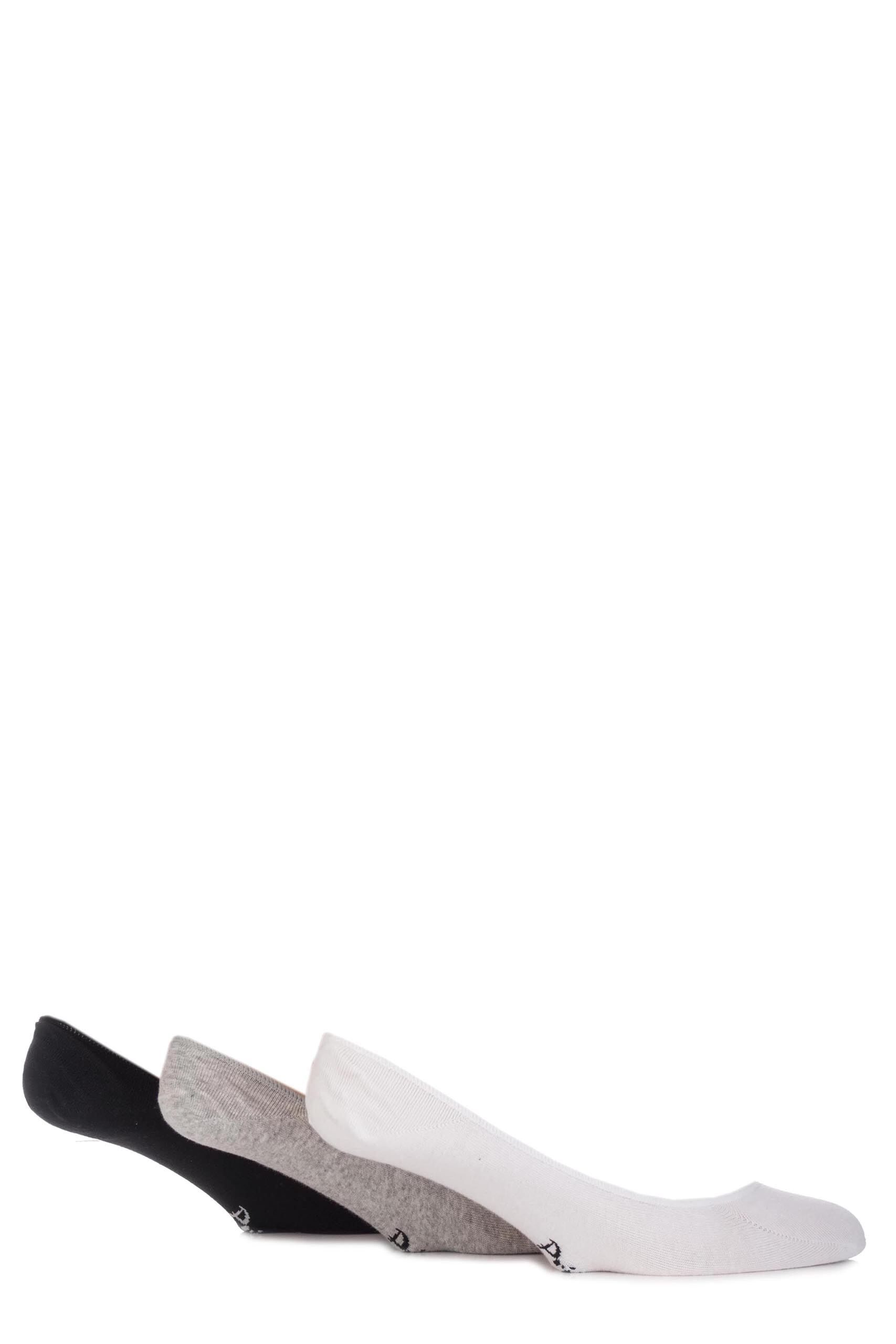 Image of 3 Pair Assorted Gourock Cotton Invisible Shoe Liners Men's 7-11 Mens - Pringle