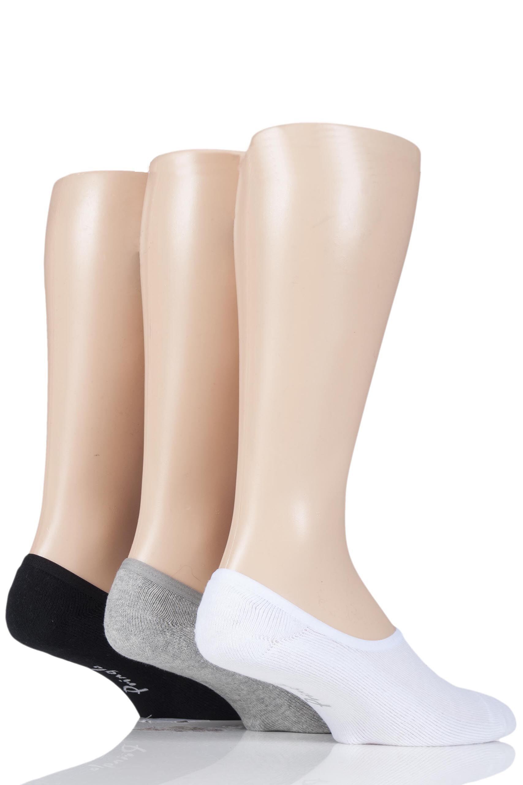 Image of 3 Pair Assorted Plain Cotton Cushioned PED Socks Men's 7-11 Mens - Pringle