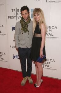 Penn Badgley opts for men's scarf