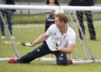 Prince Harry shows off football skills