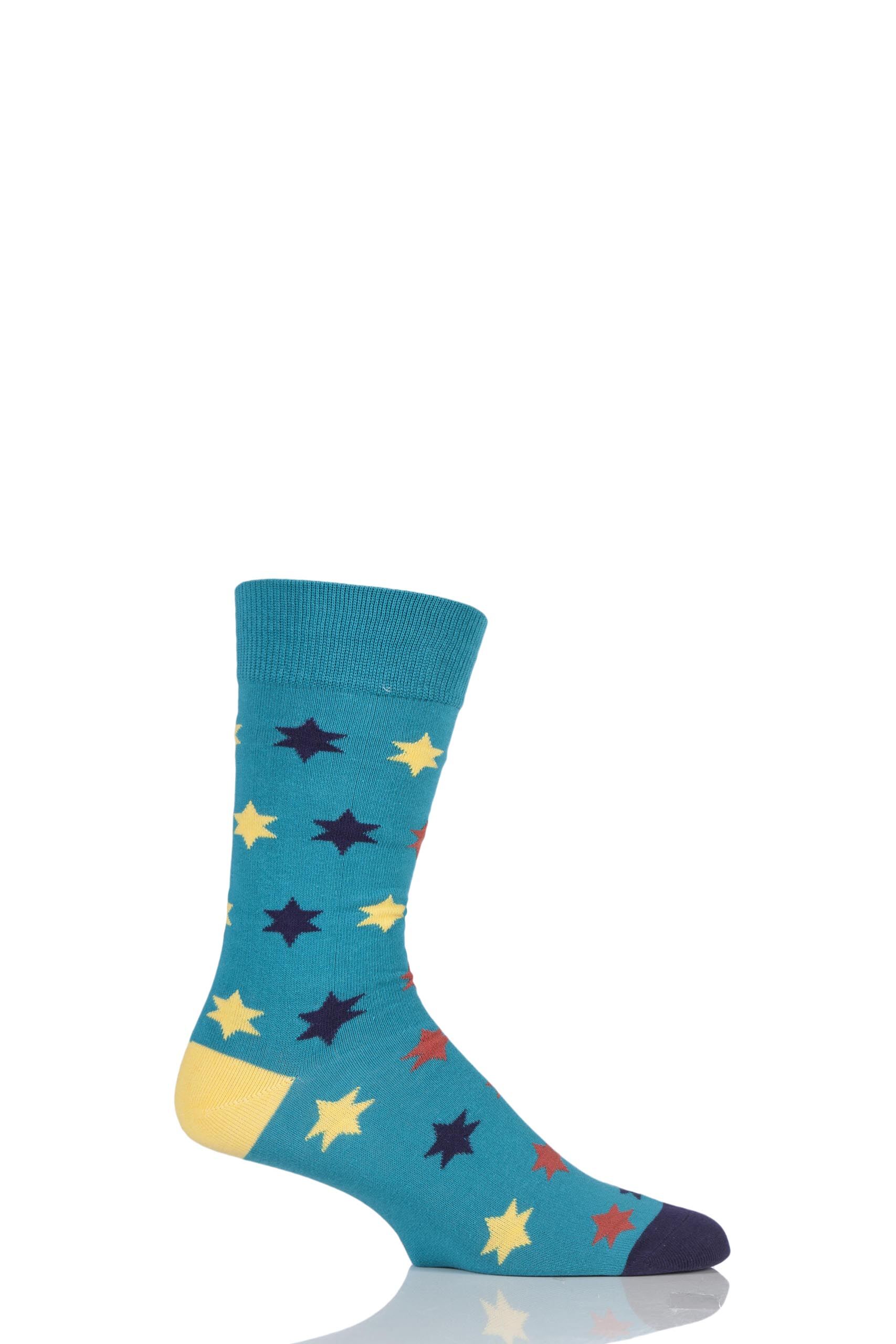 Image of 1 Pair Confetti Colour Burst Patterns Cotton Socks Men's 11-14 Mens - SOCKSHOP