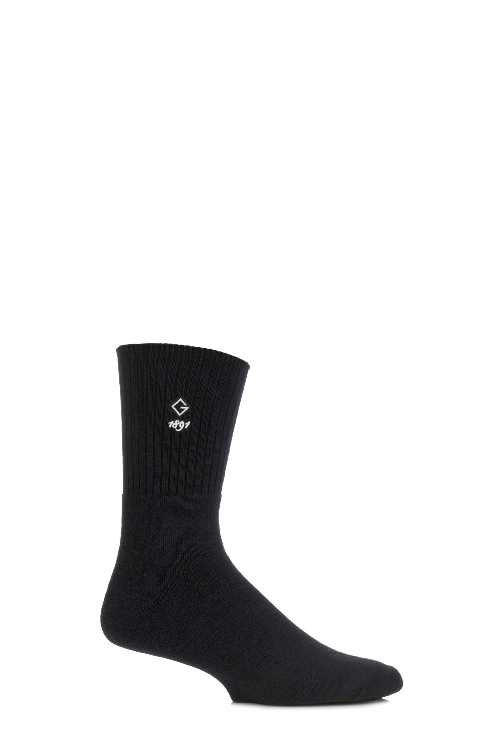Image of 1 Pair Black Cushioned Comfort Cuff Golf Socks Men's 12-14 Mens - Glenmuir