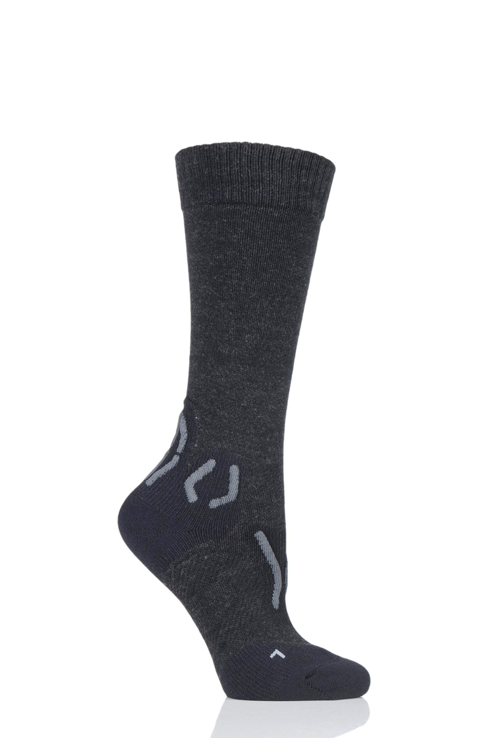 Image of 1 Pair Black Explorer Support Trekking Socks Ladies 5.5-6.5 Ladies - UYN