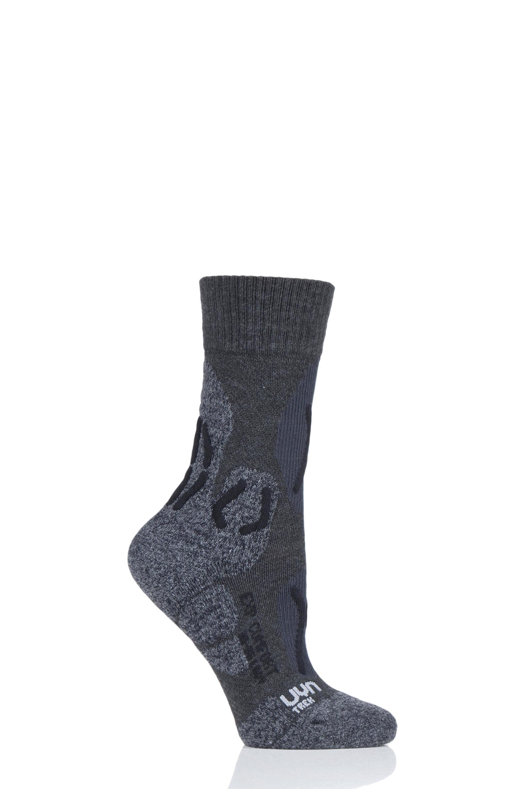 Image of 1 Pair Black Explorer Comfort Trekking Socks Ladies 7-8 Ladies - UYN