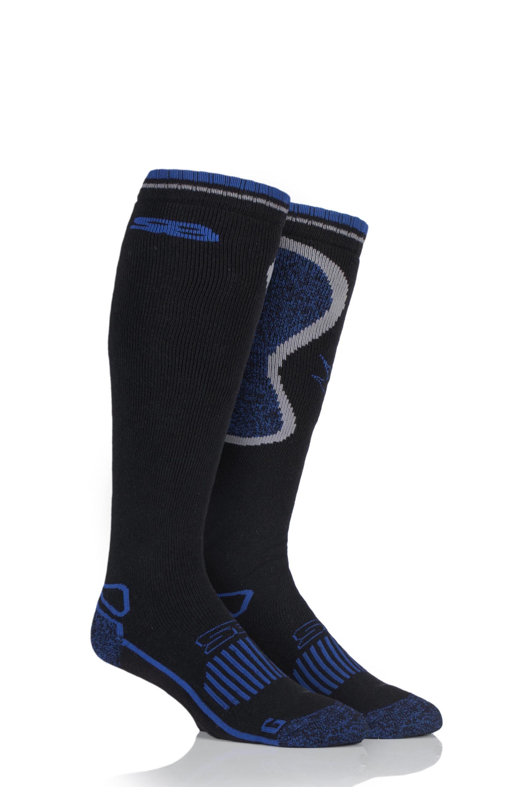 Image of 1 Pair Black with BlueGuard Long Wool Blend Country Socks Men's 6-11 Mens - Storm Bloc