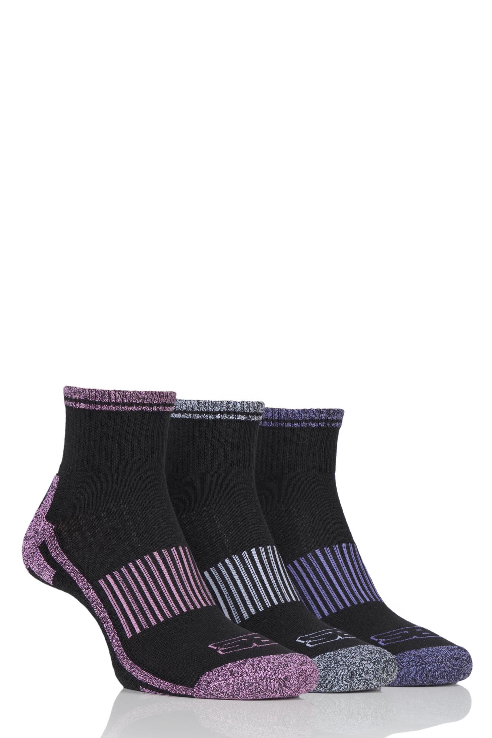Image of 3 Pair Black Ankle Socks Ladies 4-8 Ladies - Storm Bloc