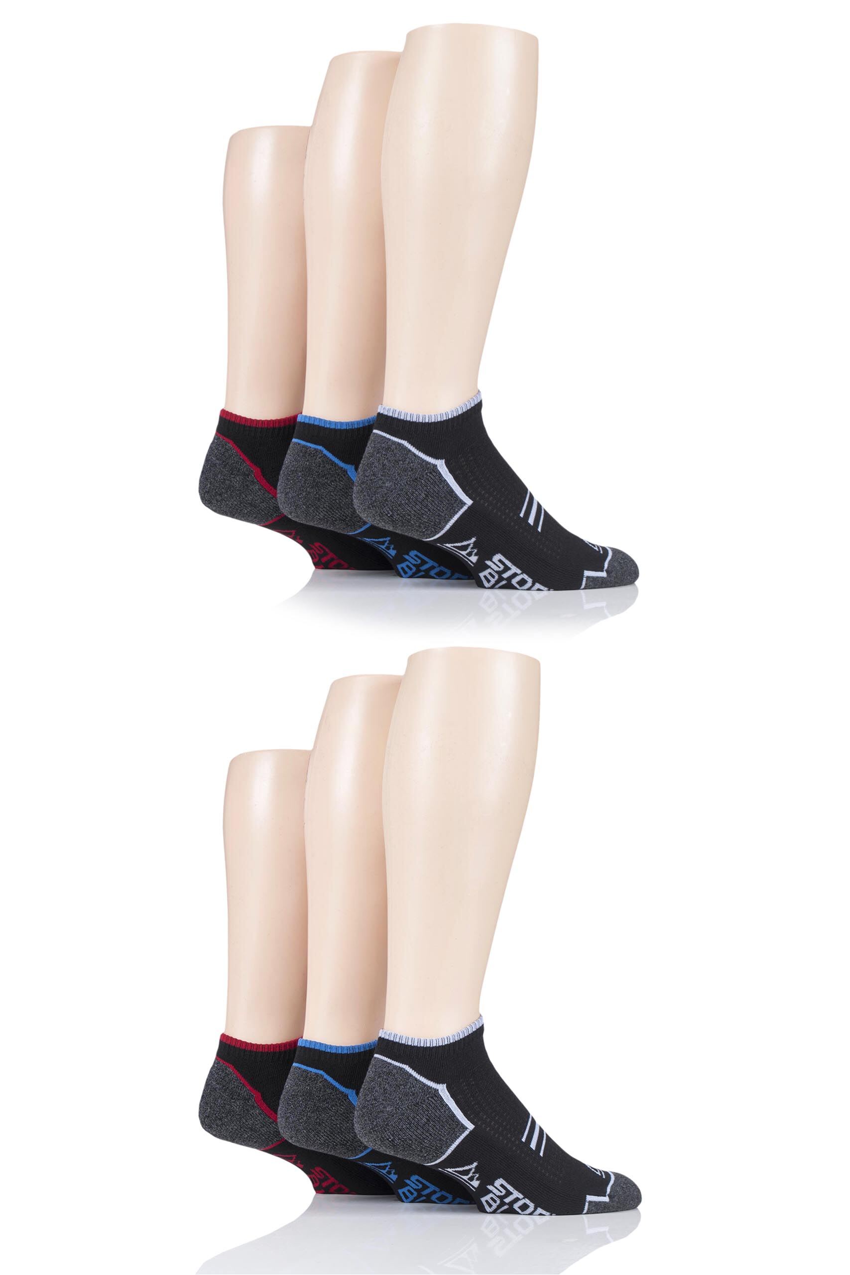 Image of 6 Pair Black Performance Trainer Socks Men's 6-11 Mens - Storm Bloc