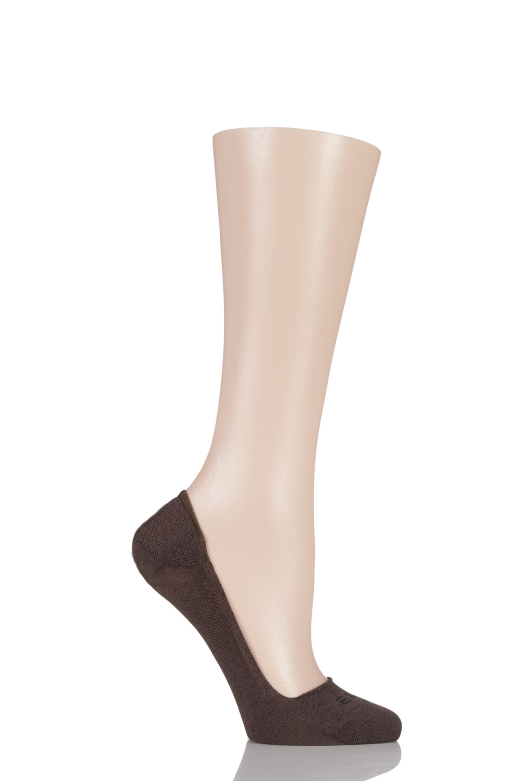 Image of 1 Pair Cocoa Low Cut Bamboo Shoe Liners with Silicon Heel Grip Ladies 4-8 Ladies - Elle