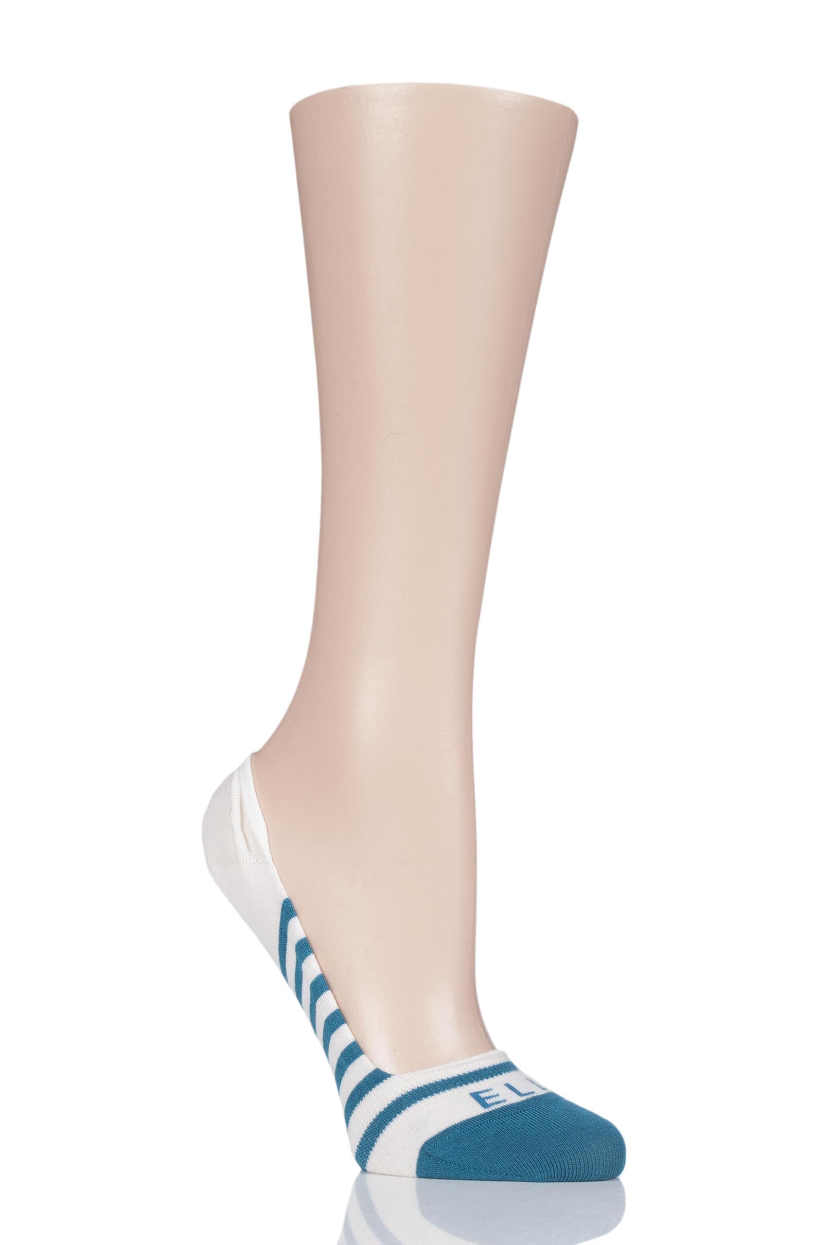 Image of 1 Pair Mosaic Teal Bamboo Shoe Liners Ladies 4-8 Ladies - Elle