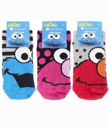 LADIES 3 PAIR SOCKSHOP SESAME STREET SOCKS