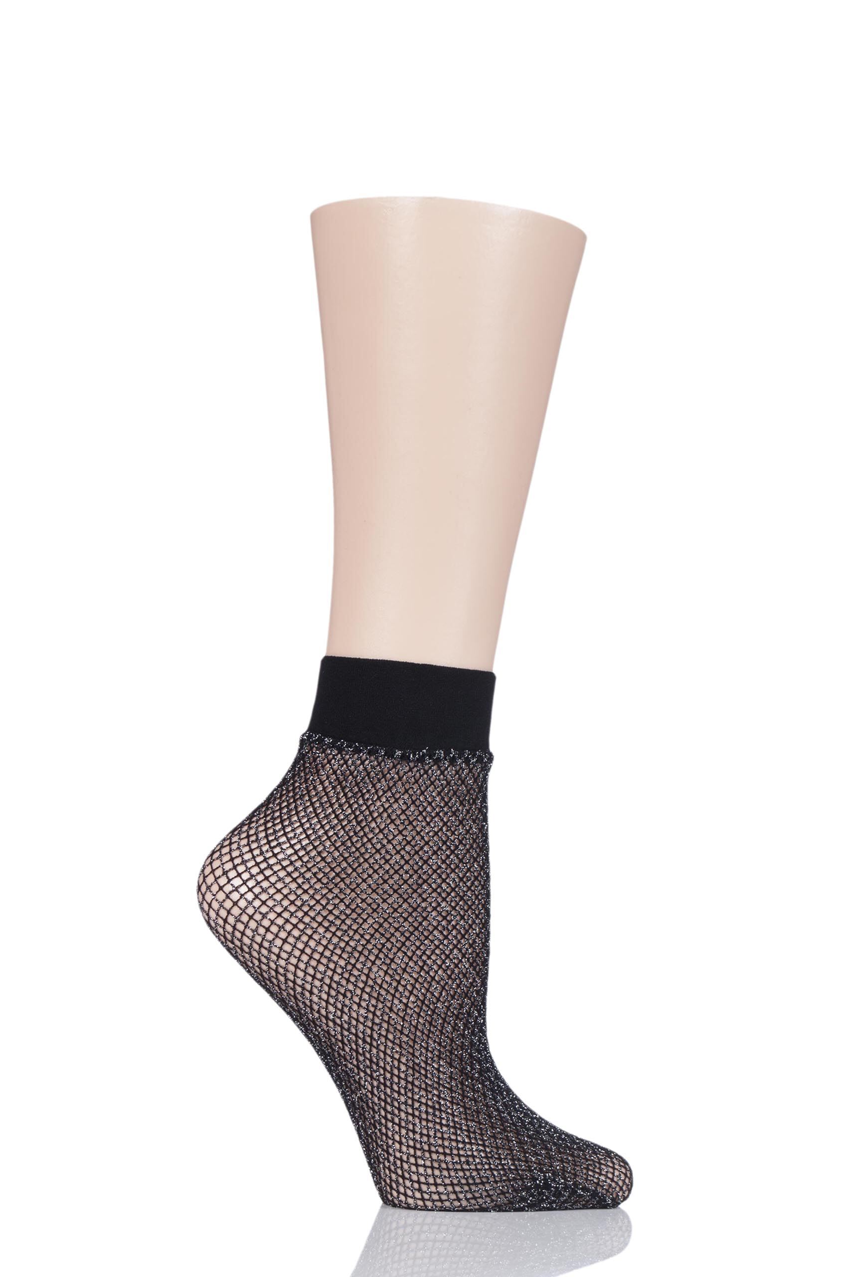 Image of 1 Pair Lurex Fishnet Fishnet and Fashion Anklet Socks Ladies 4-8 Ladies - Elle