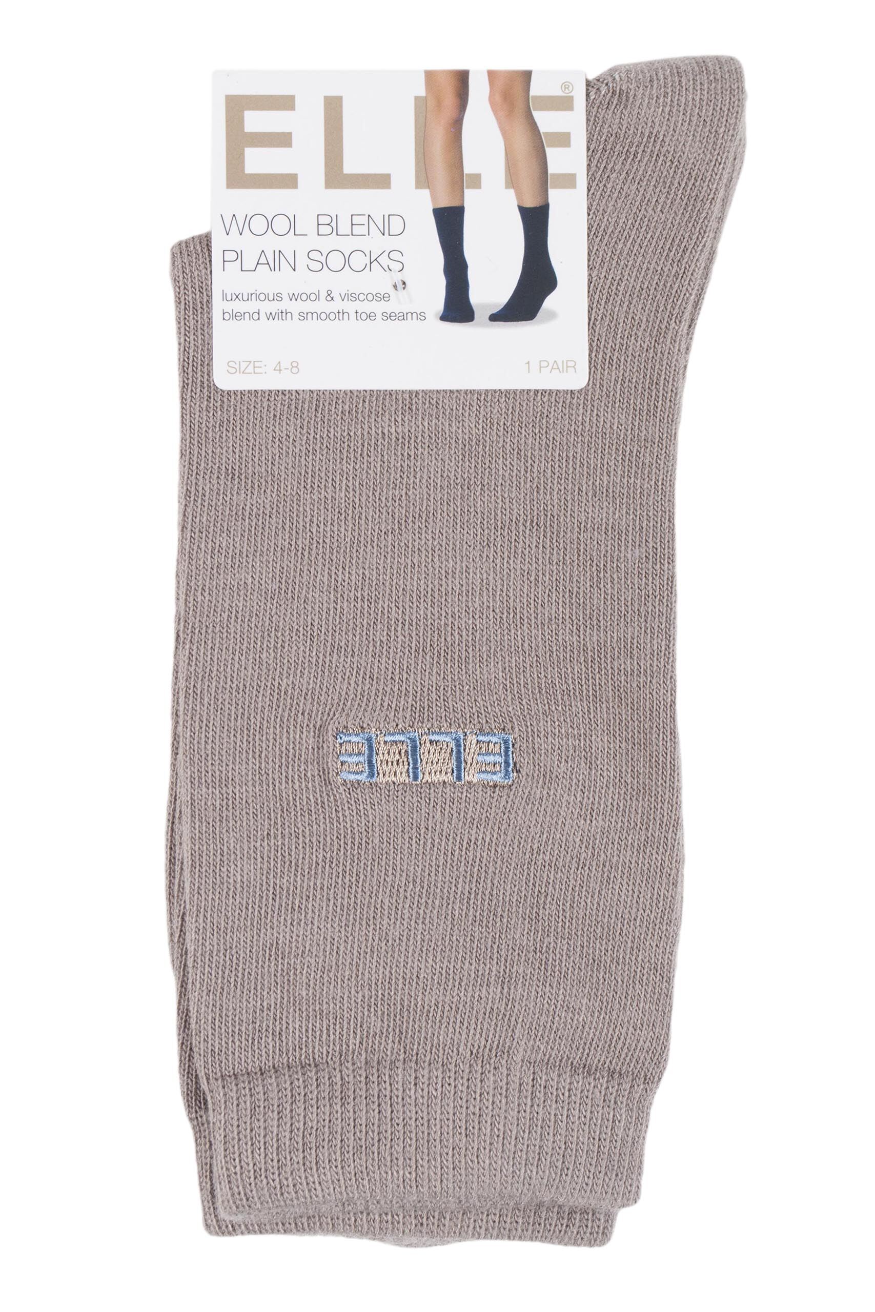 Ladies Elle Wool & Viscose Plain Socks from