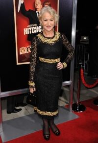 Sheer black tights for Helen Mirren