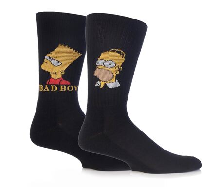 The Simpsons Homer and Bart character socks