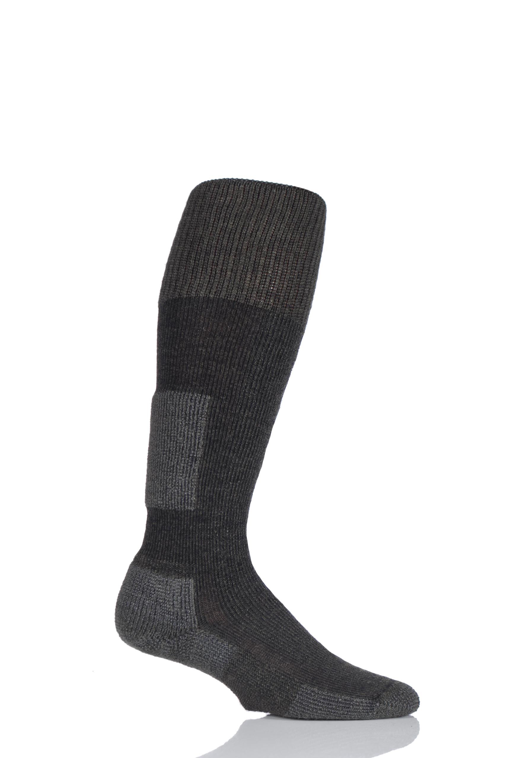 Image of 1 Pair Charcoal Snow Board Thick Cushion Socks With Thorwick Unisex 2.5-4.5 Unisex - Thorlos