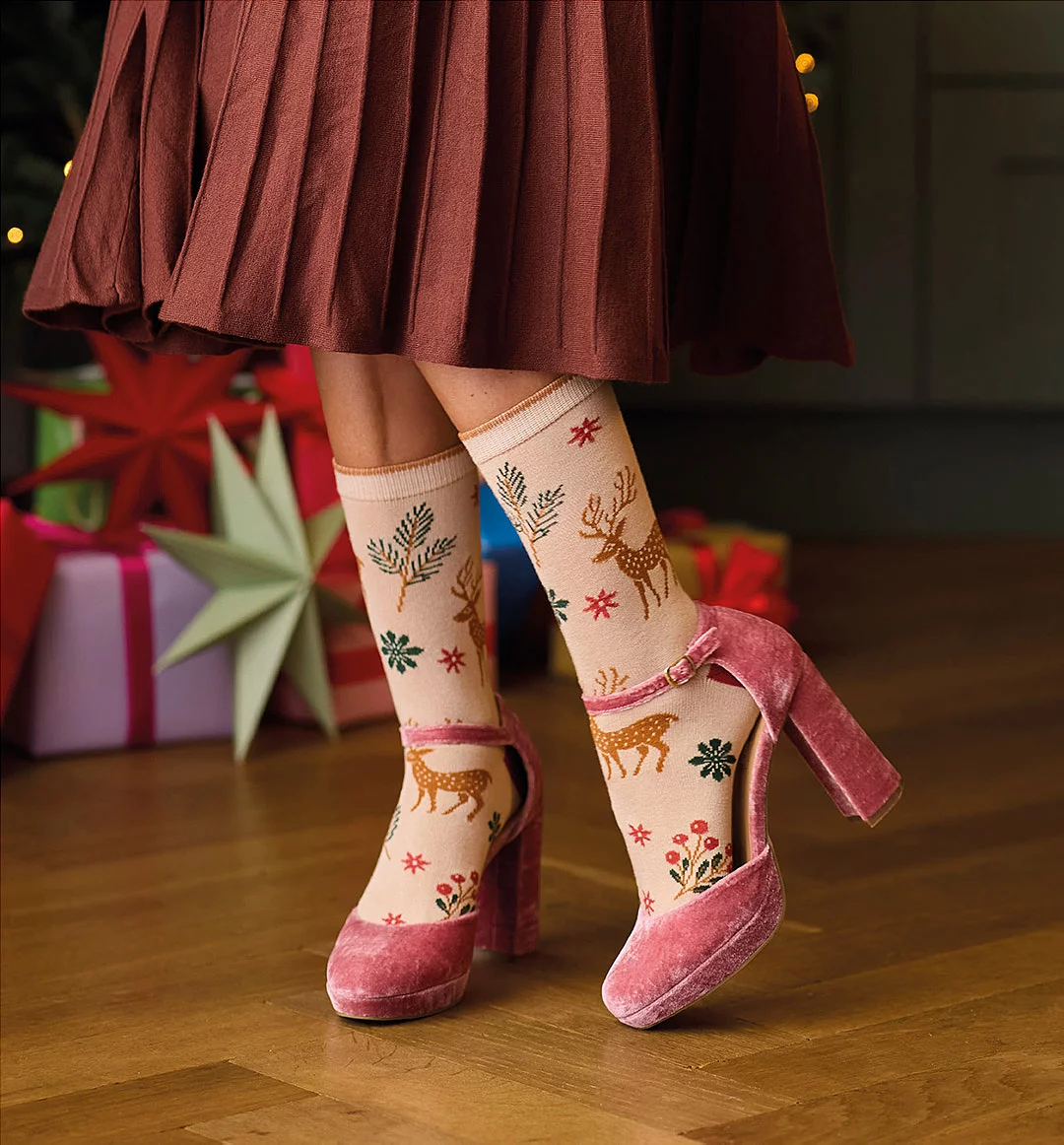 Sockin' around the Christmas Tree in festive socks