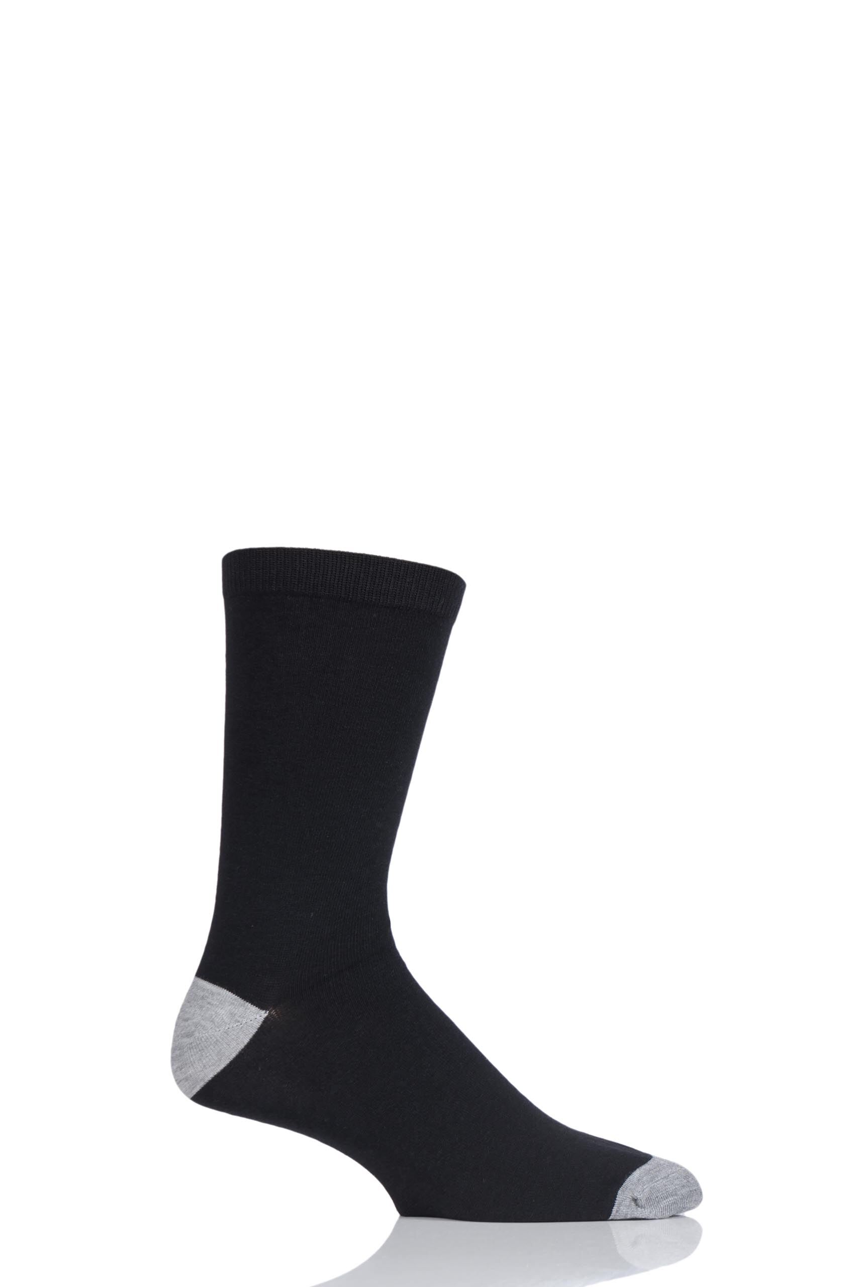 Image of 1 Pair Black Solid Jack Plain Bamboo and Organic Cotton Socks Men's 7-11 Mens - Thought