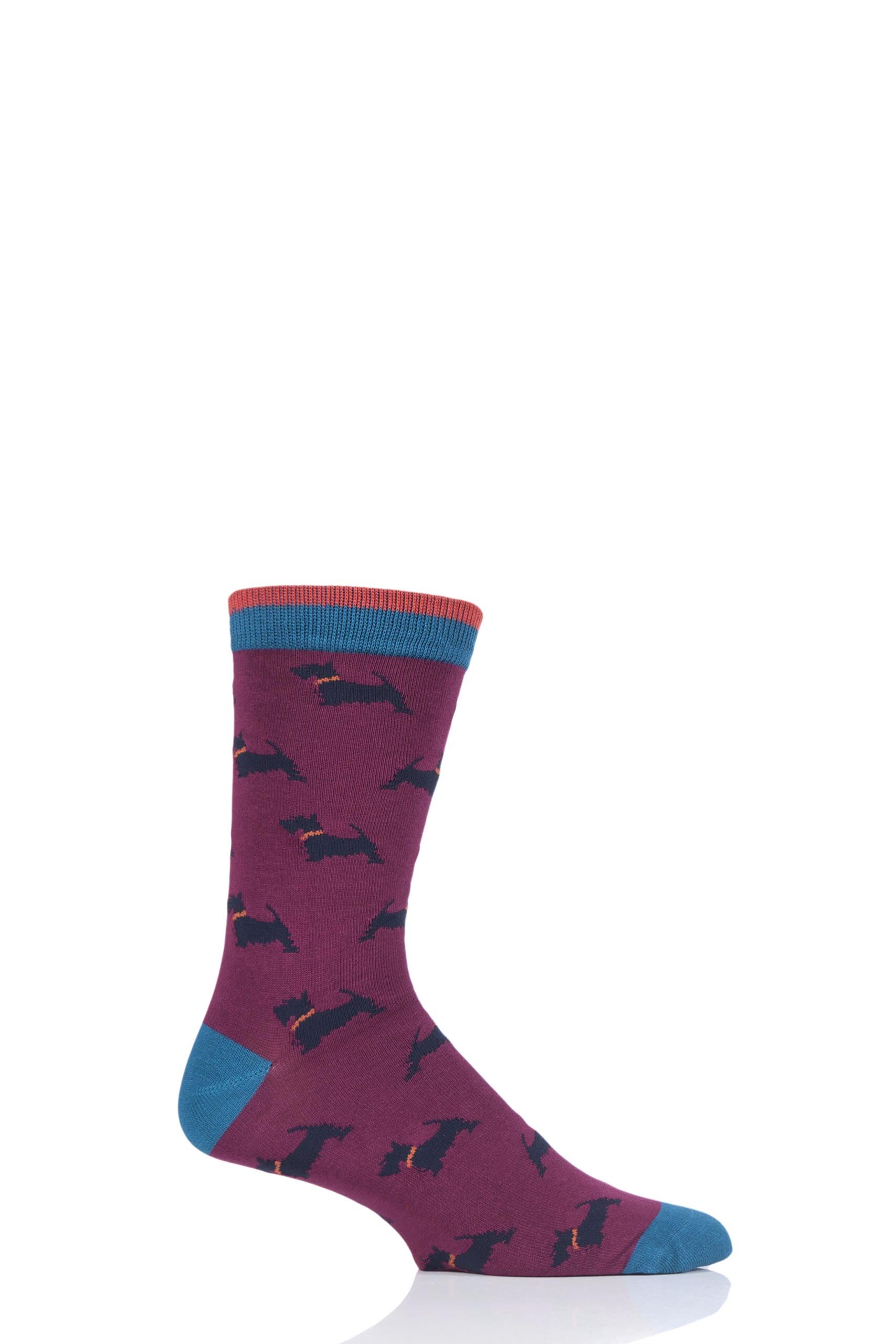 Image of 1 Pair Bilberry Hound Dog Bamboo and Organic Cotton Socks Men's 7-11 Mens - Thought