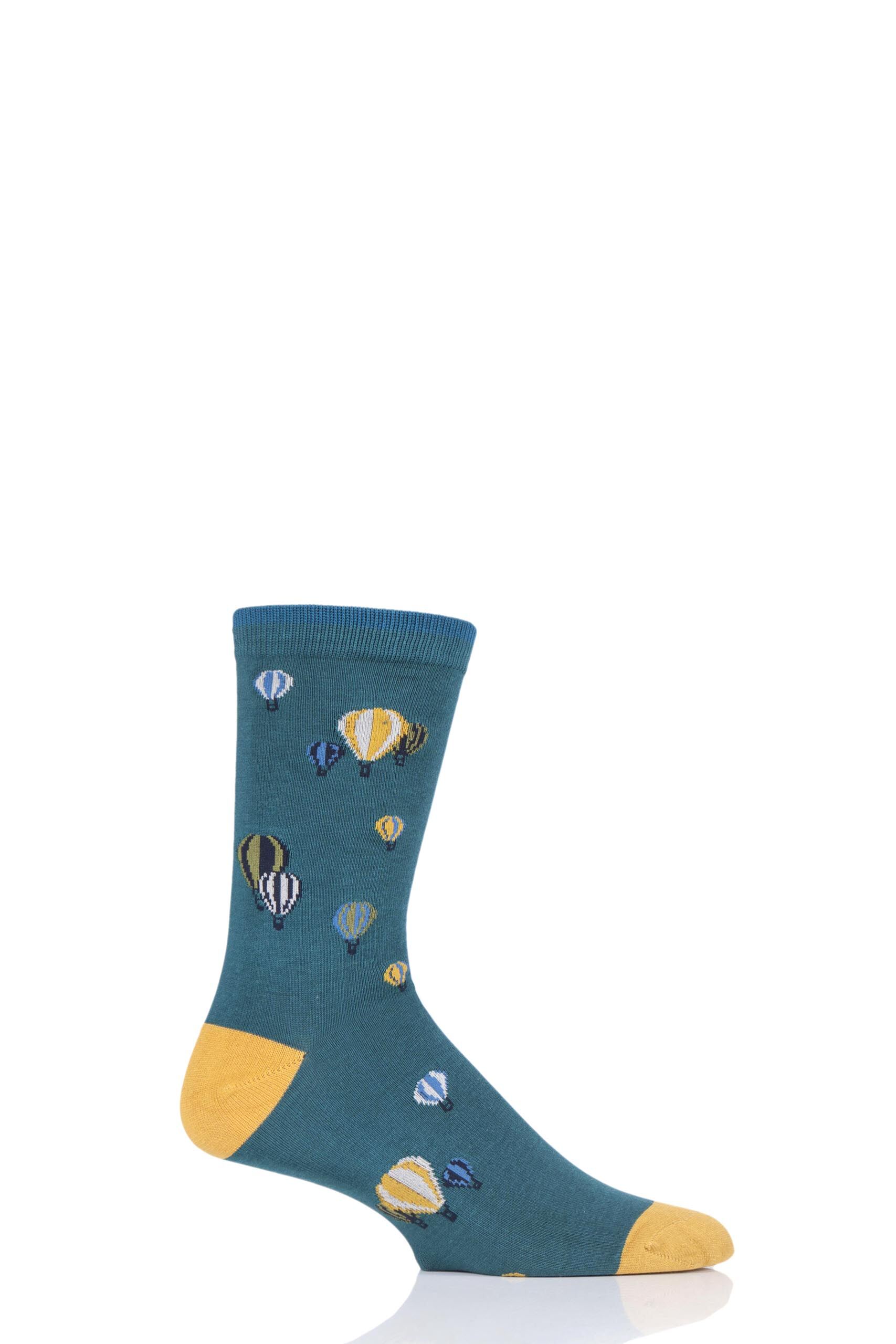 Image of 1 Pair Deep Teal Explorer Bamboo and Organic Cotton Socks Men's 7-11 Mens - Thought