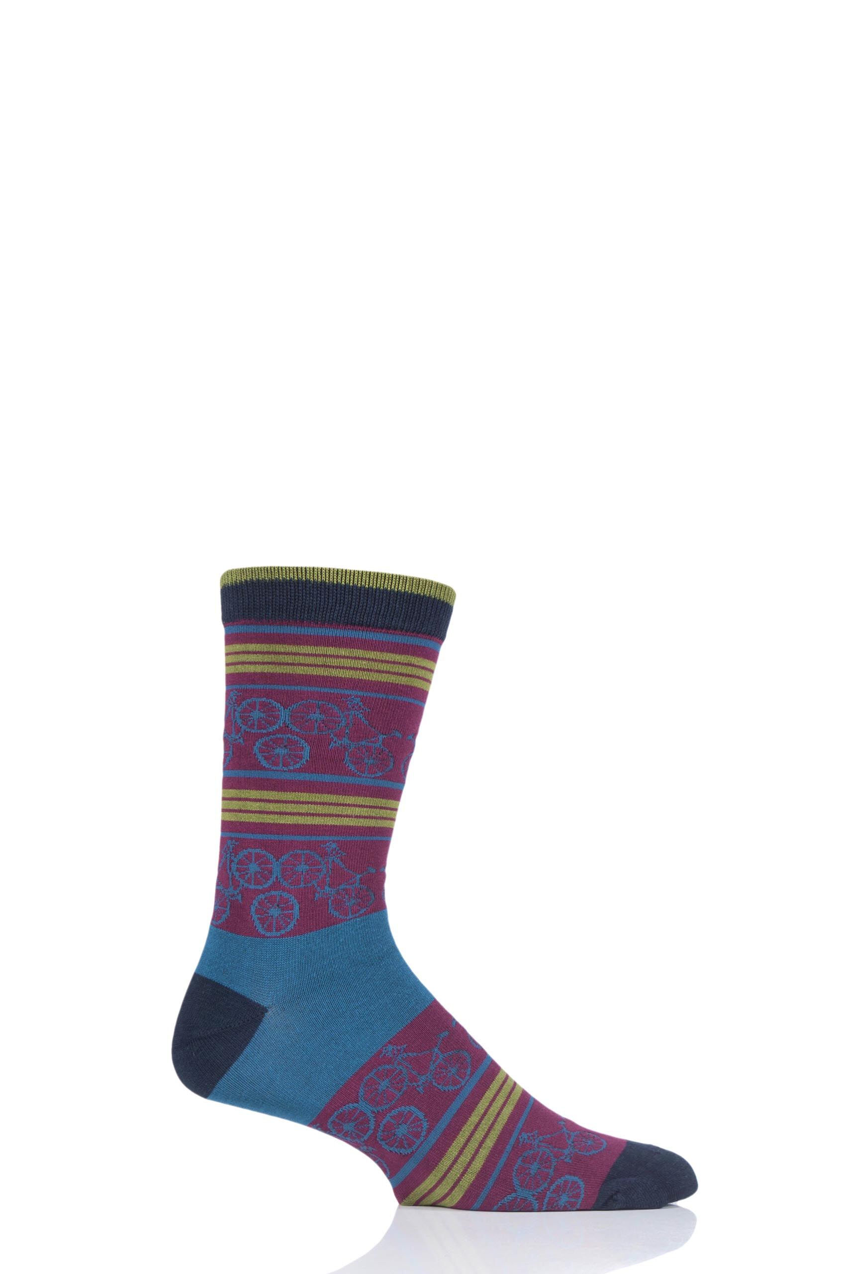 Image of 1 Pair Bilberry Bicycle Bamboo and Organic Cotton Socks Men's 7-11 Mens - Thought