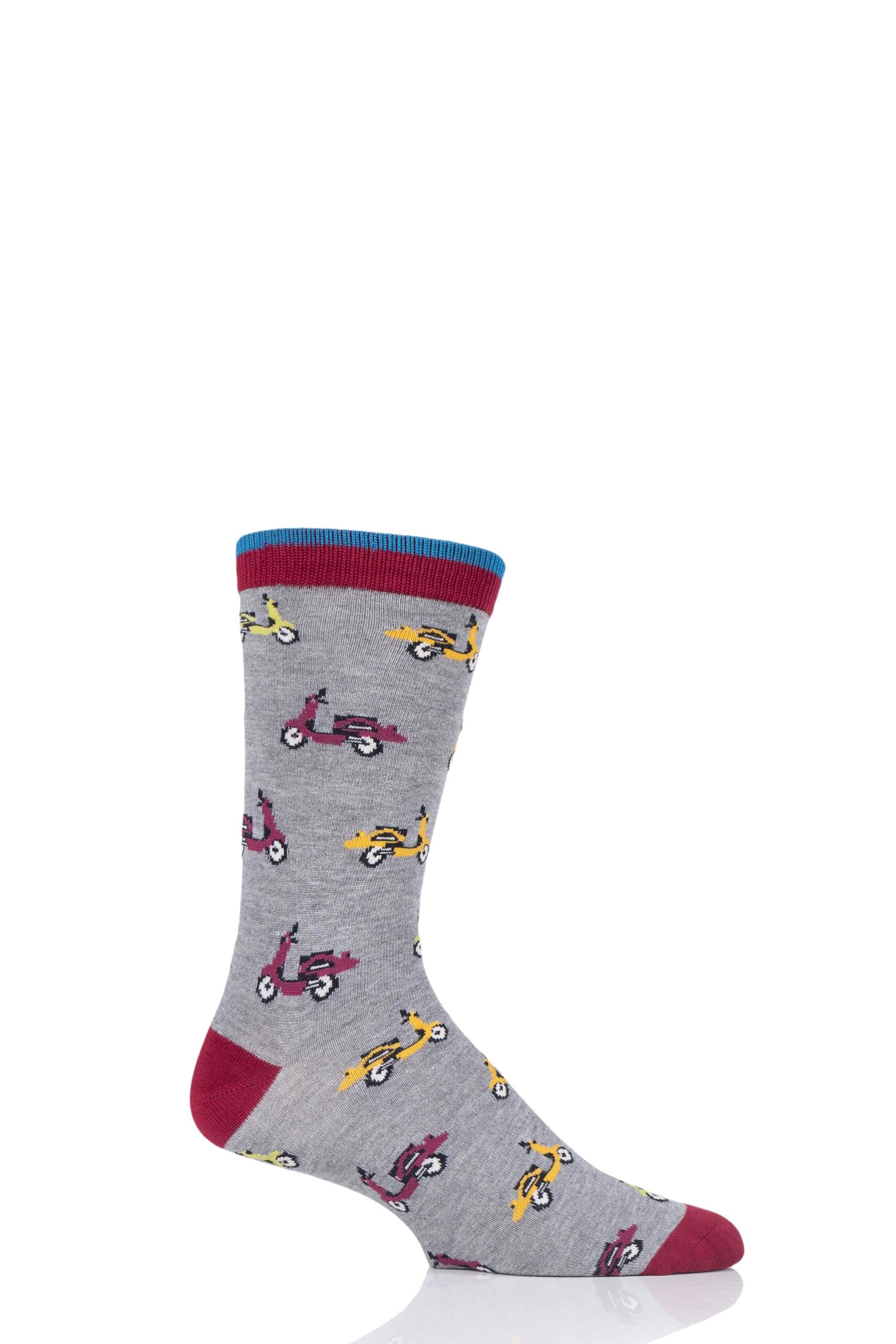 Image of 1 Pair Grey Marle Scooter Bamboo and Organic Cotton Socks Men's 7-11 Mens - Thought