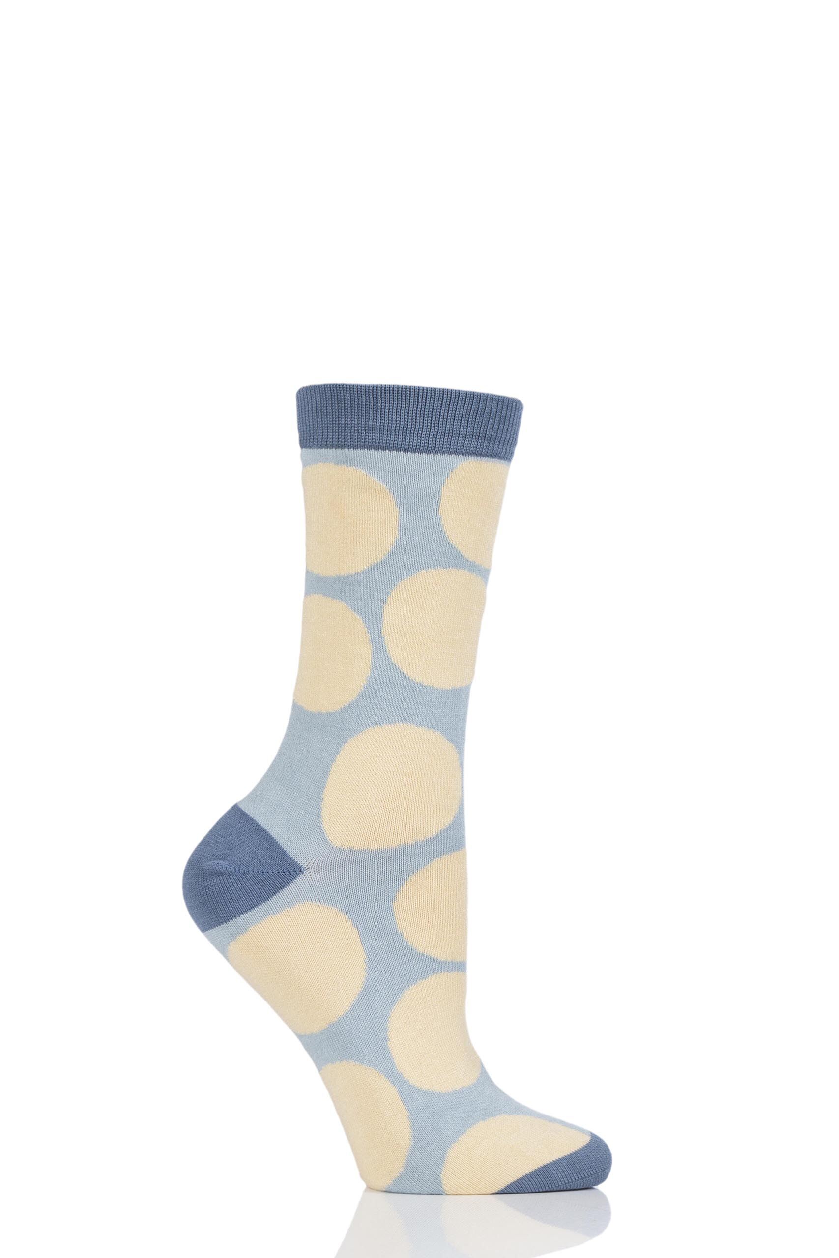 Image of 1 Pair Maize Luna Large Dots Bamboo and Organic Cotton Socks Ladies 4-7 Ladies - Thought