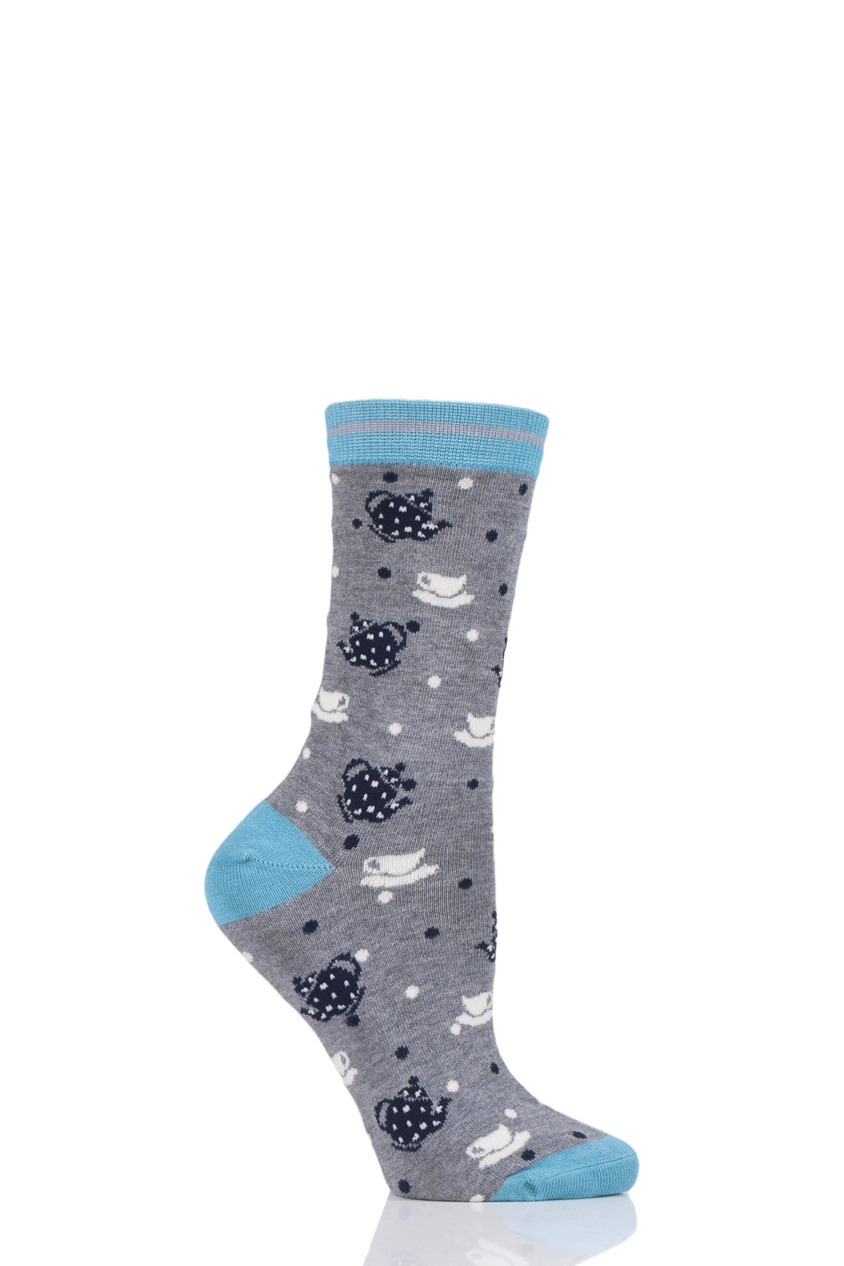 Image of 1 Pair Mid Grey Antea Tea Bamboo and Organic Cotton Socks Ladies 4-7 Ladies - Thought