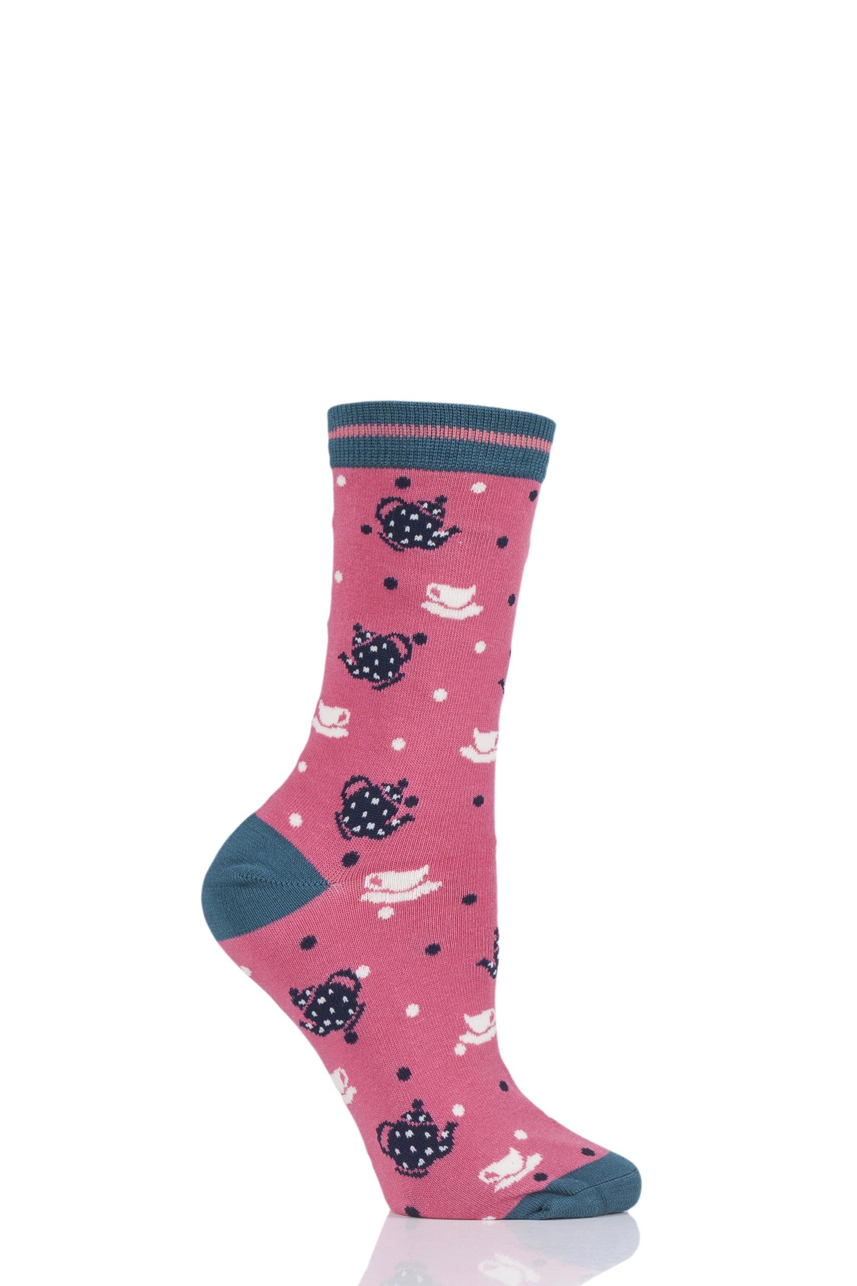 Image of 1 Pair Sorbet Pink Antea Tea Bamboo and Organic Cotton Socks Ladies 4-7 Ladies - Thought