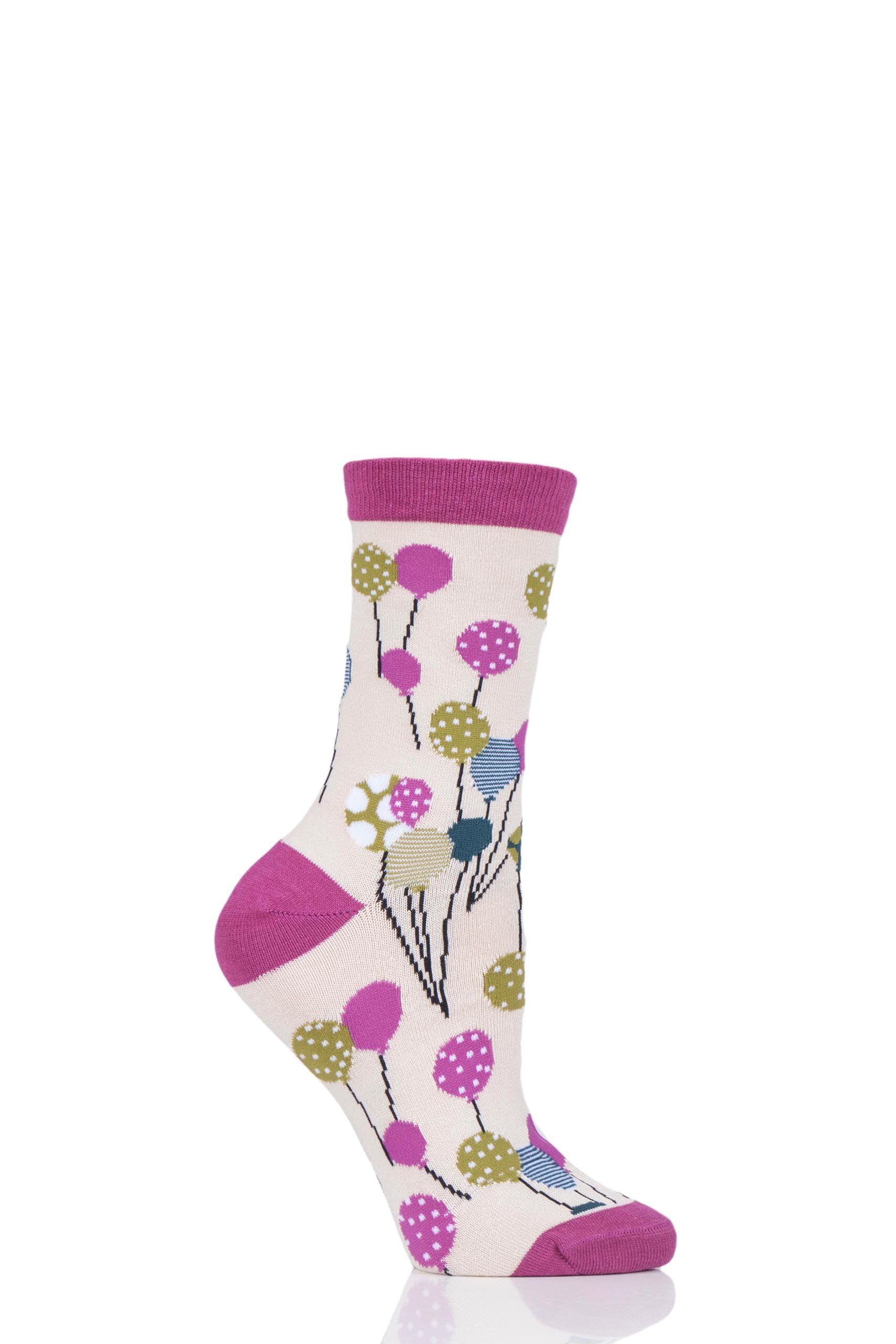 Image of 1 Pair Cream Nettie Balloon Bamboo and Organic Cotton Socks Ladies 4-7 Ladies - Thought