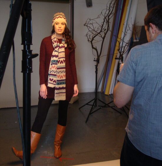 The gorgeous Suzanne modelling a lovely hat and scarf combo