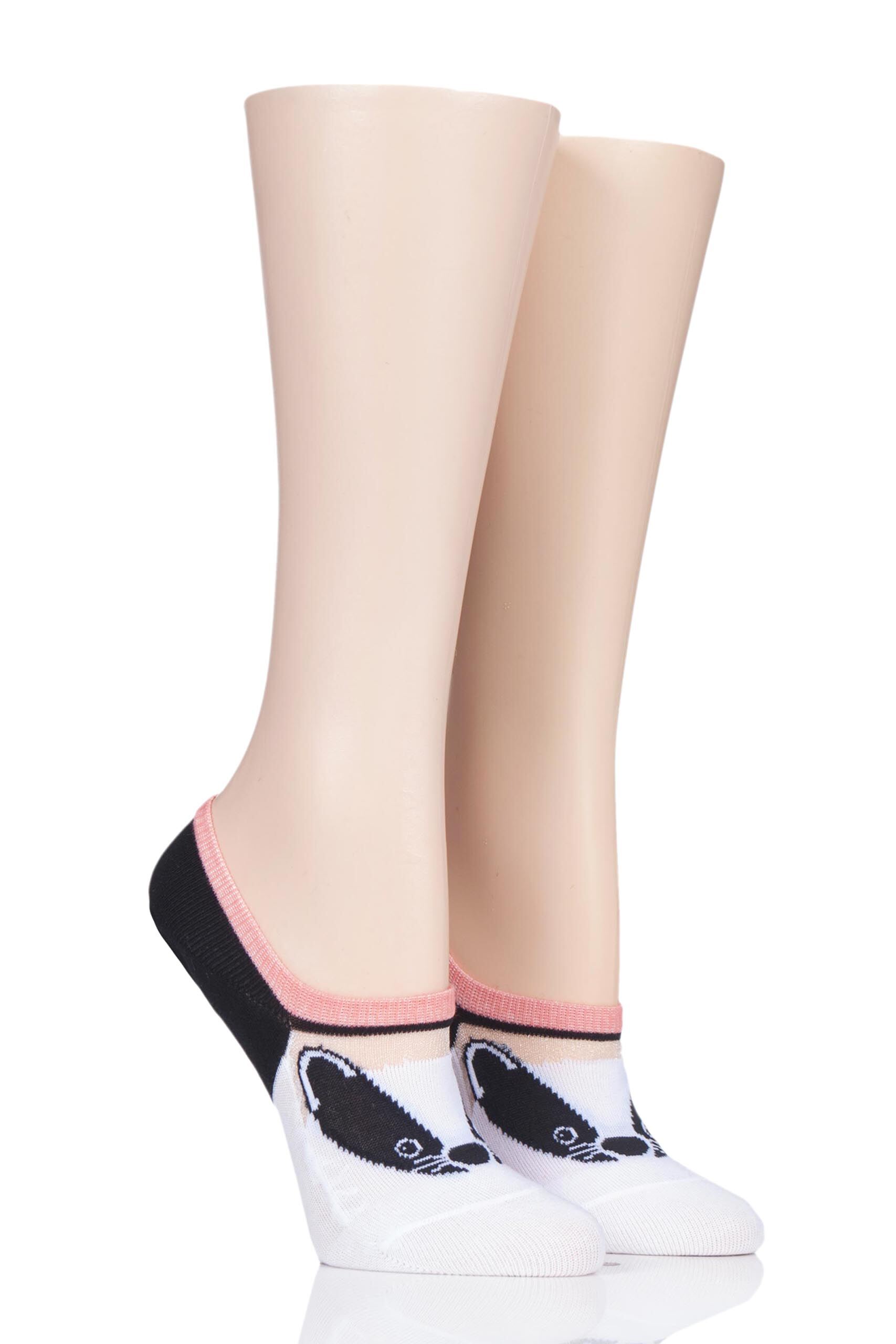 Image of 2 Pair Badger Novelty Mesh Ped Cotton Socks Ladies 4-8 Ladies - Wild Feet