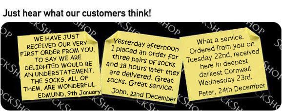 What our customers think at SockShop.co.uk- 13th January 2010 What our customers think at SockShop.co.uk- 13th January 2010