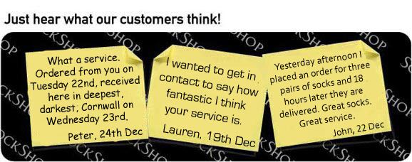 What our customers think at SockShop.co.uk- 4th January 2010 What our customers think at SockShop.co.uk- 4th January 2010