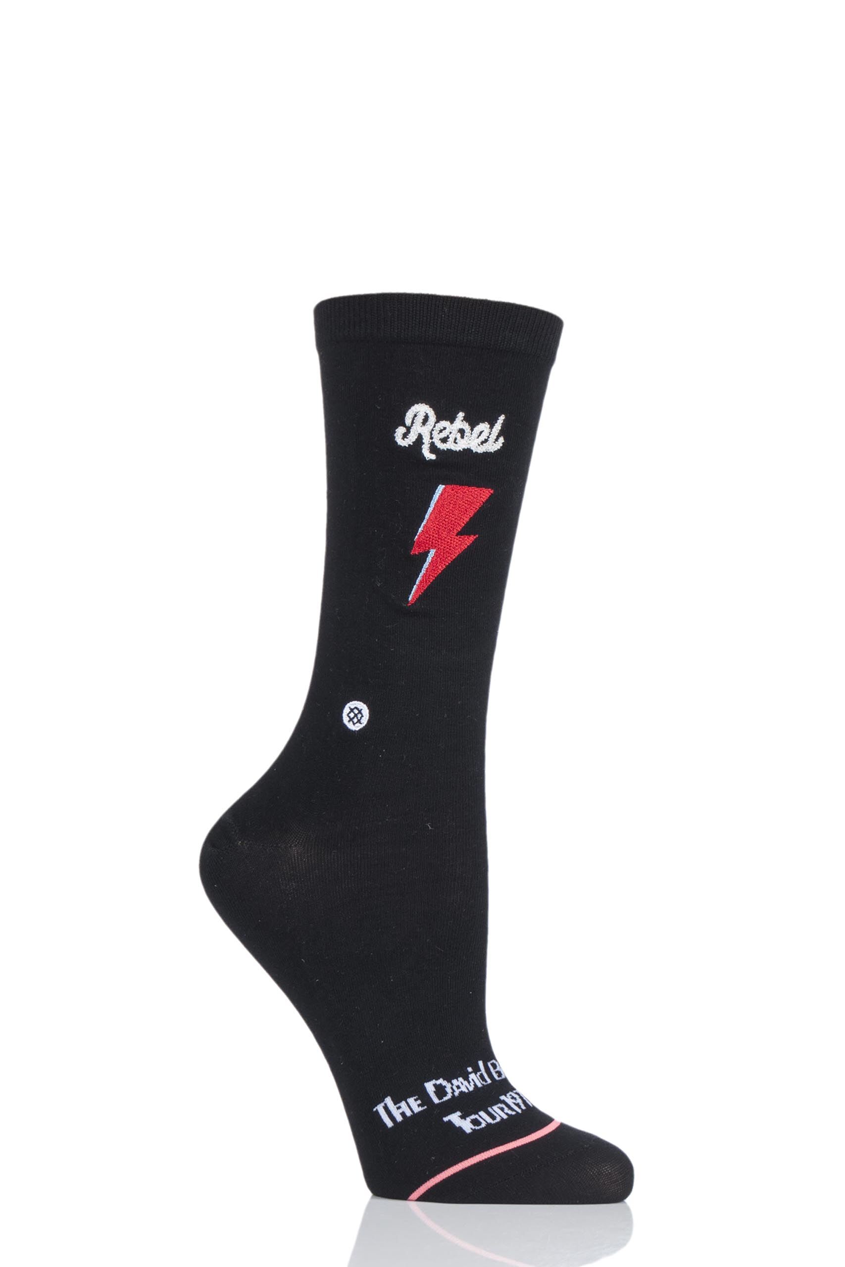 Image of 1 Pair Black David Bowie The Prettiest Star Cotton Socks Ladies 3-5.5 Ladies - Stance