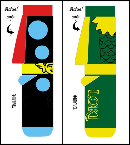 Thor and Loki Cape Socks