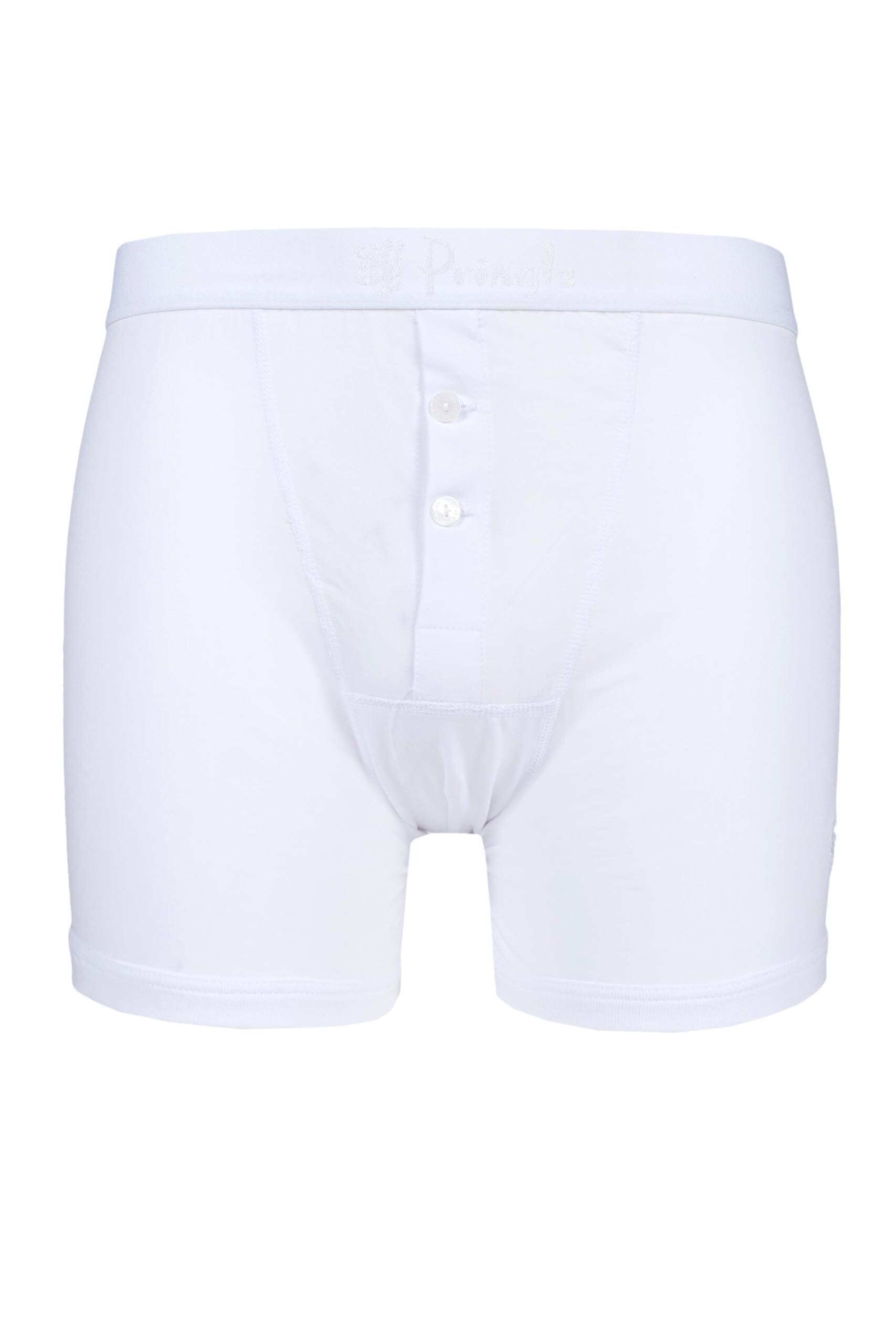 Image of 1 Pack White Button Fly Cotton Fitted Boxer Shorts Men's XX-Large - Pringle